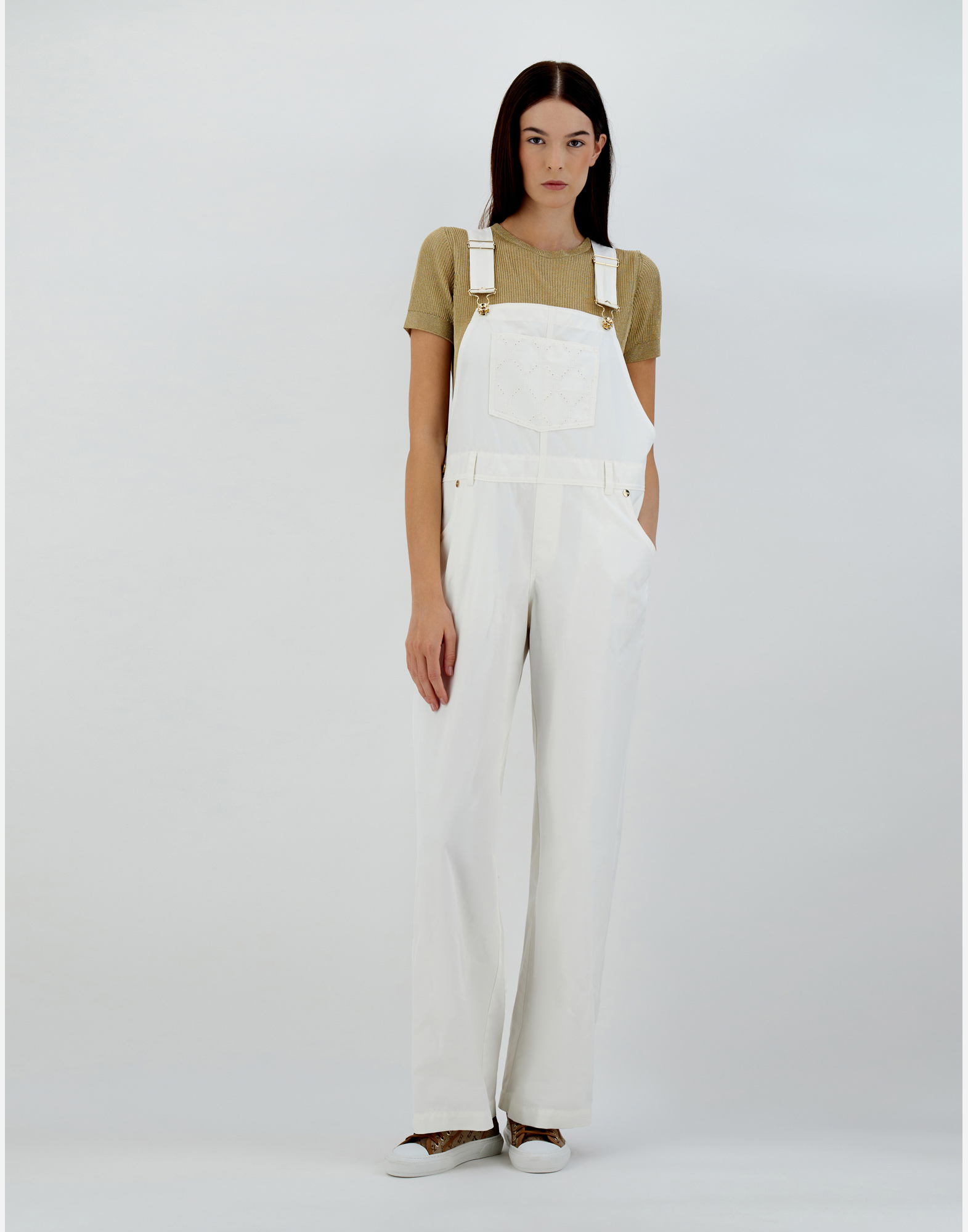 Herno Embroidered Delon Dungarees In White