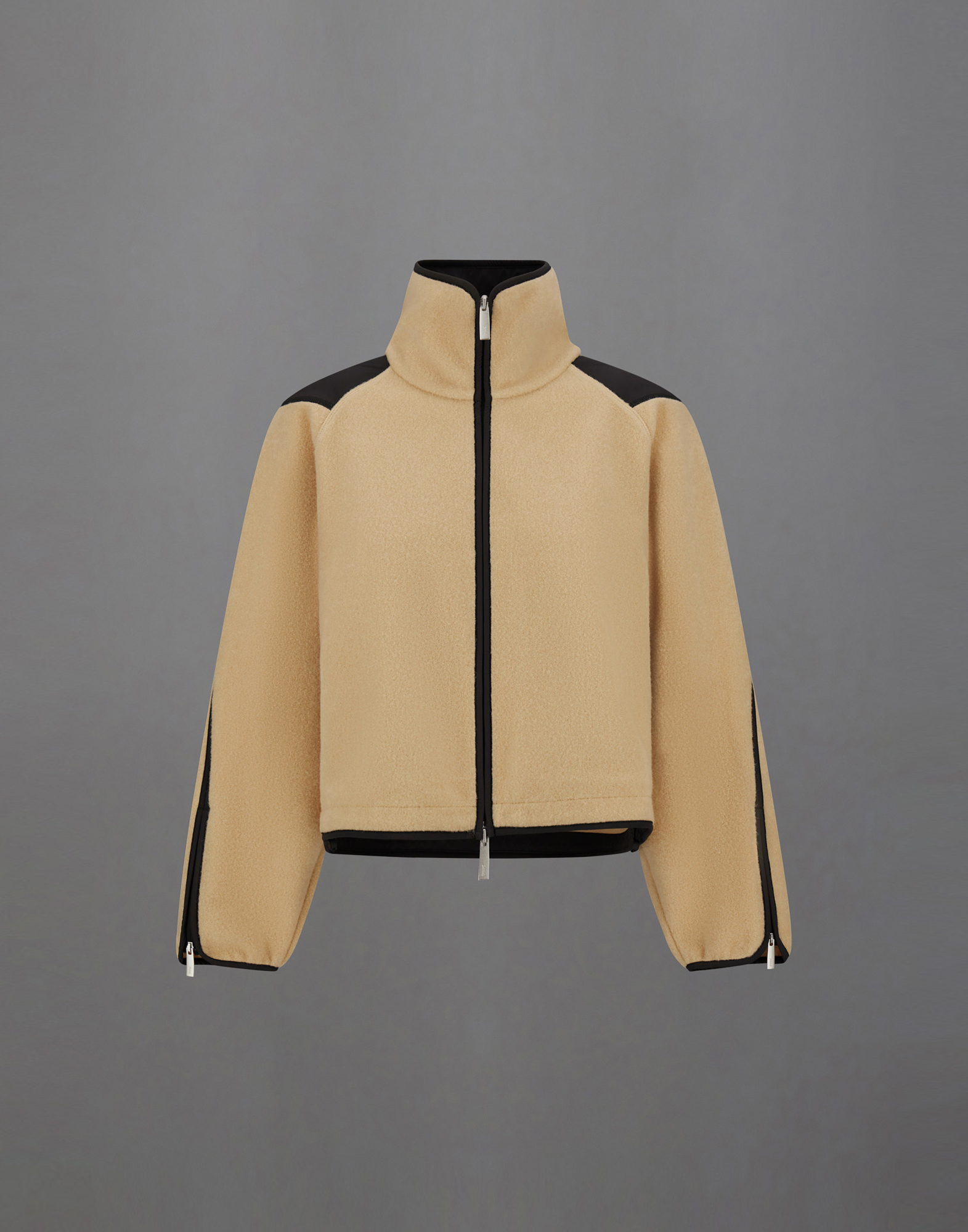 Herno Laminar Polar Fleece And Extra Light Stretch Padded Sweatshirt In Neutral