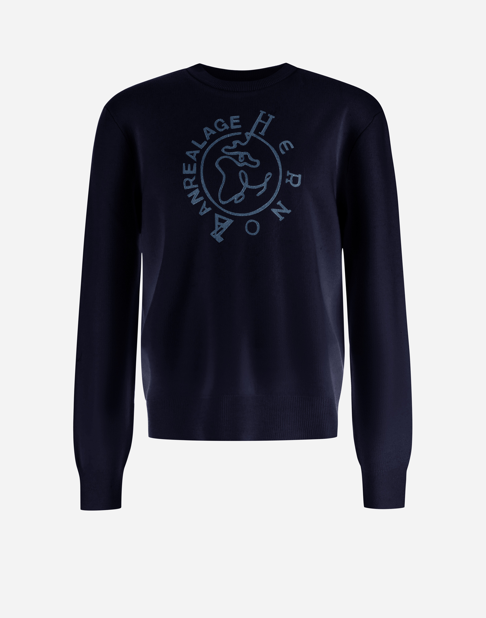 Herno Globe Sweater In Photocromatic Knit In Blue