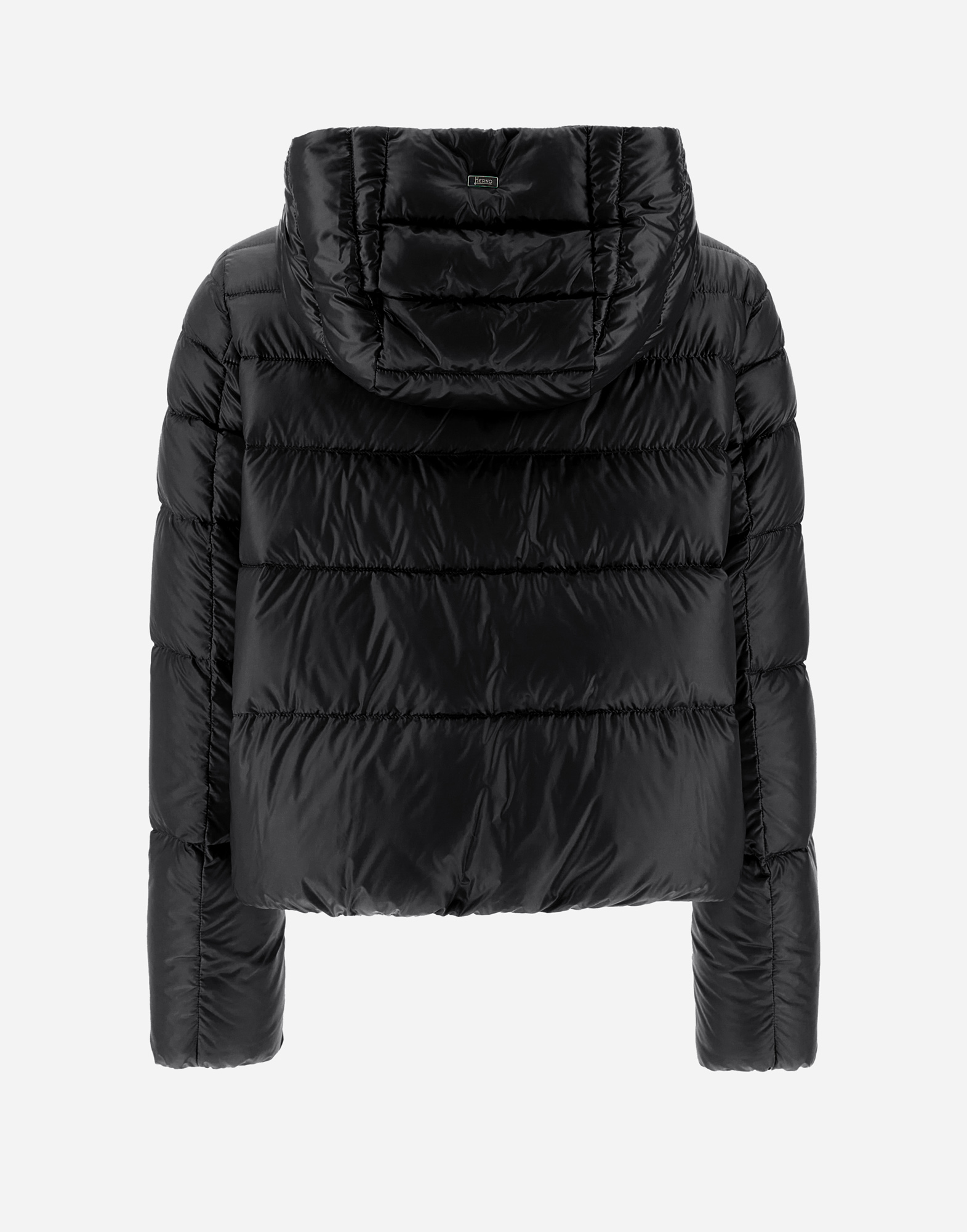 Herno Black Hooded Down Jacket In Nylon Woman In Black