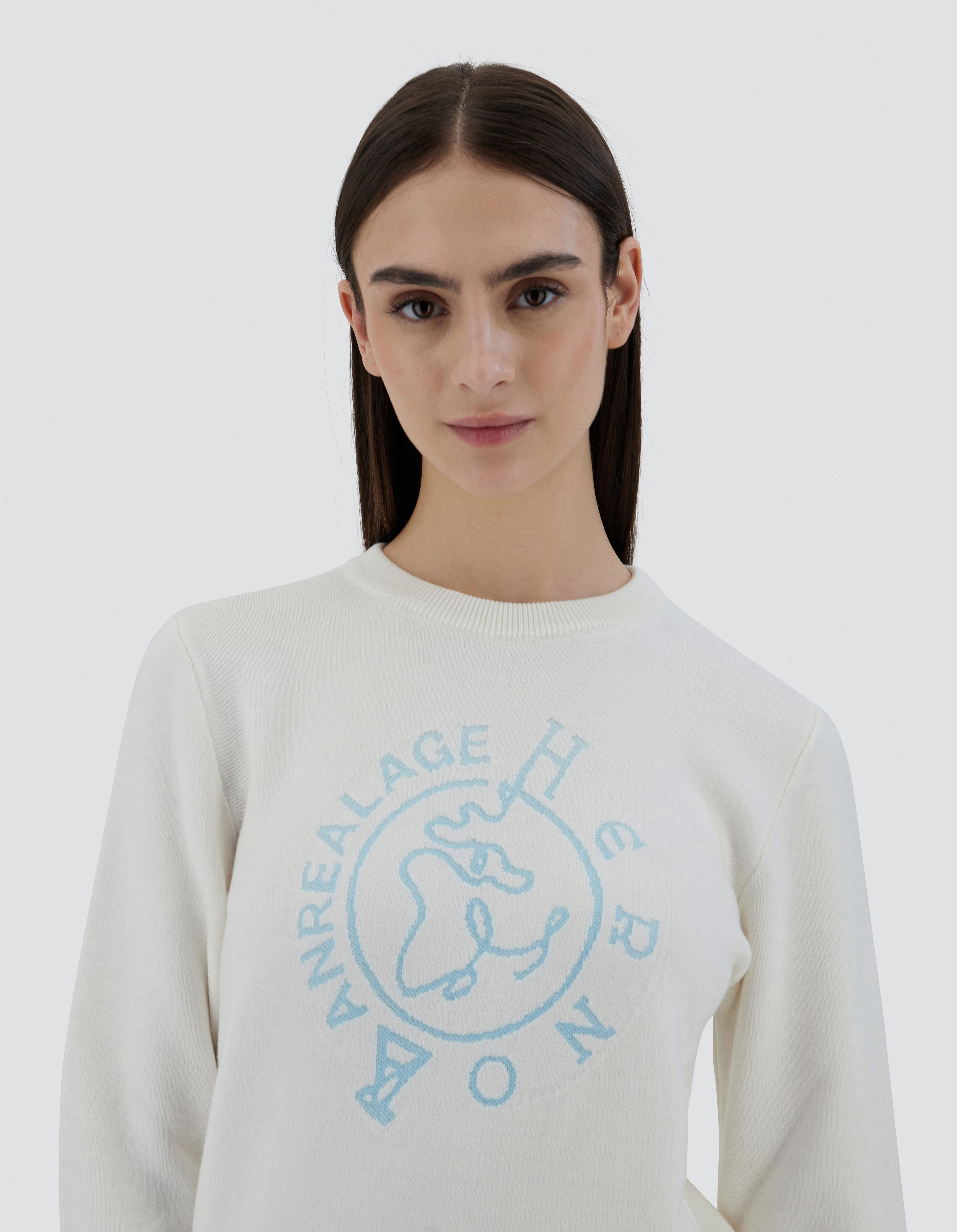 Herno Globe Sweater In Photocromatic Knit In White