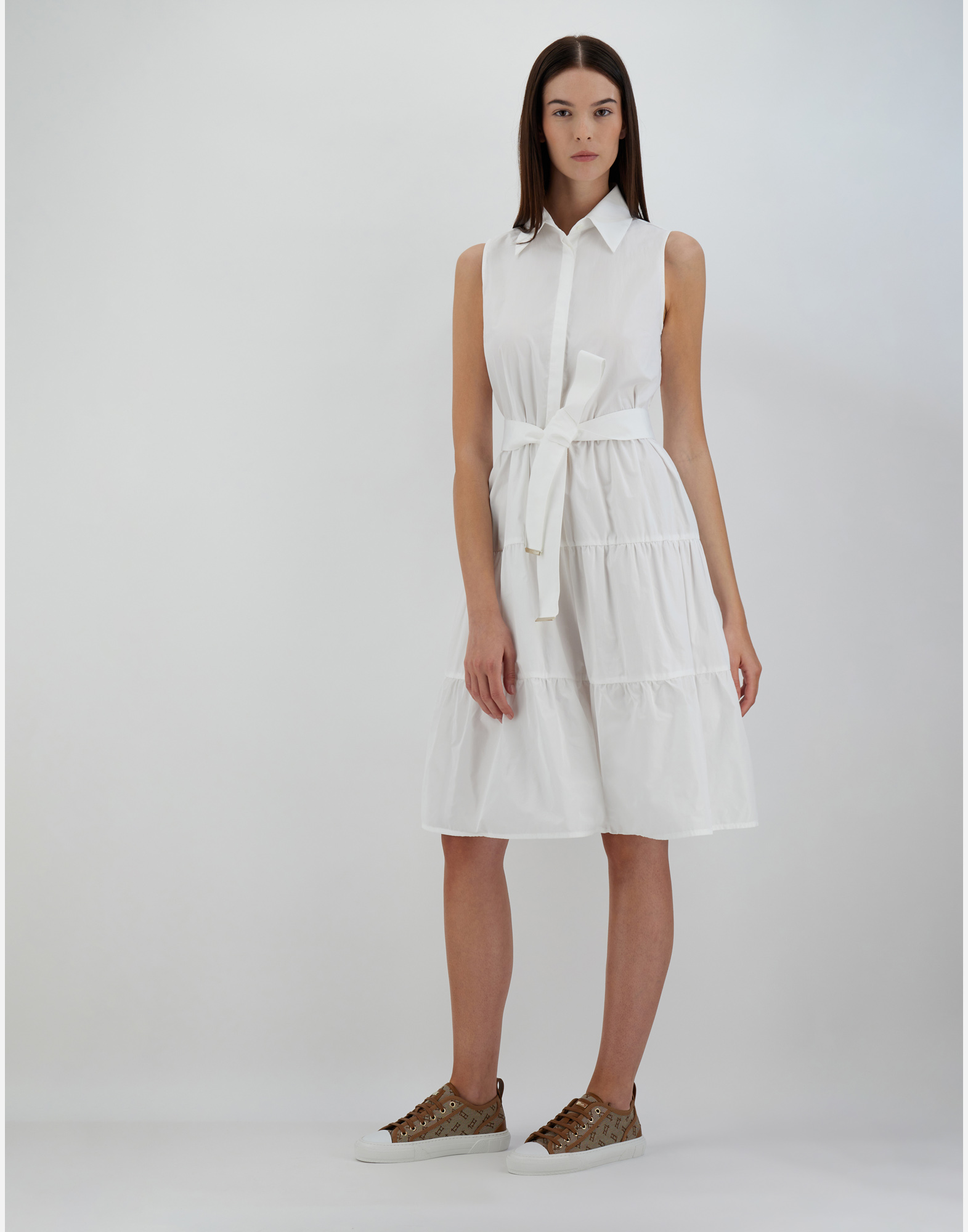 Herno Cotton／monogram／techno Taffeta' ドレス In White