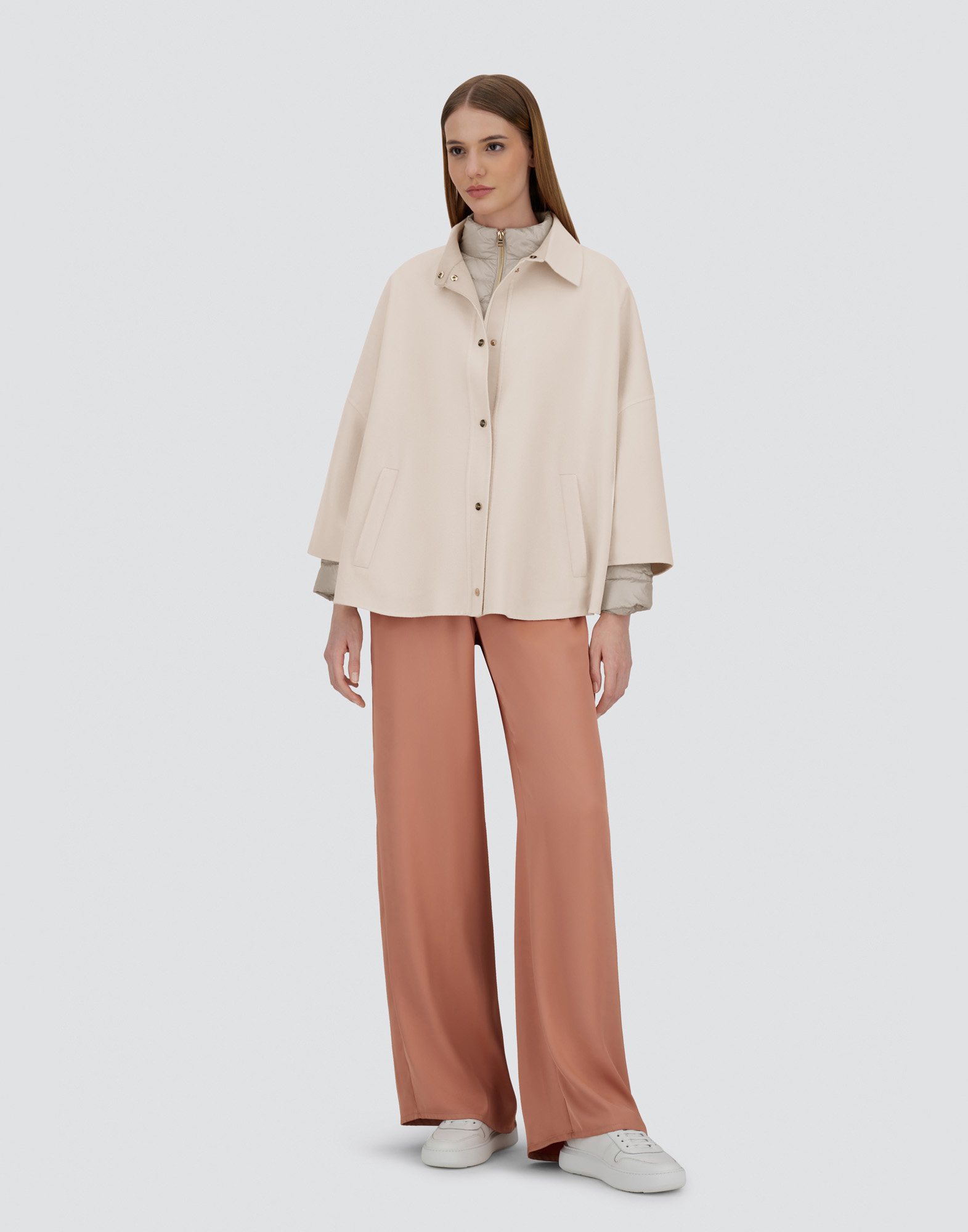 Herno Shacket In Double Wool And Nylon Ultralight In Chantilly