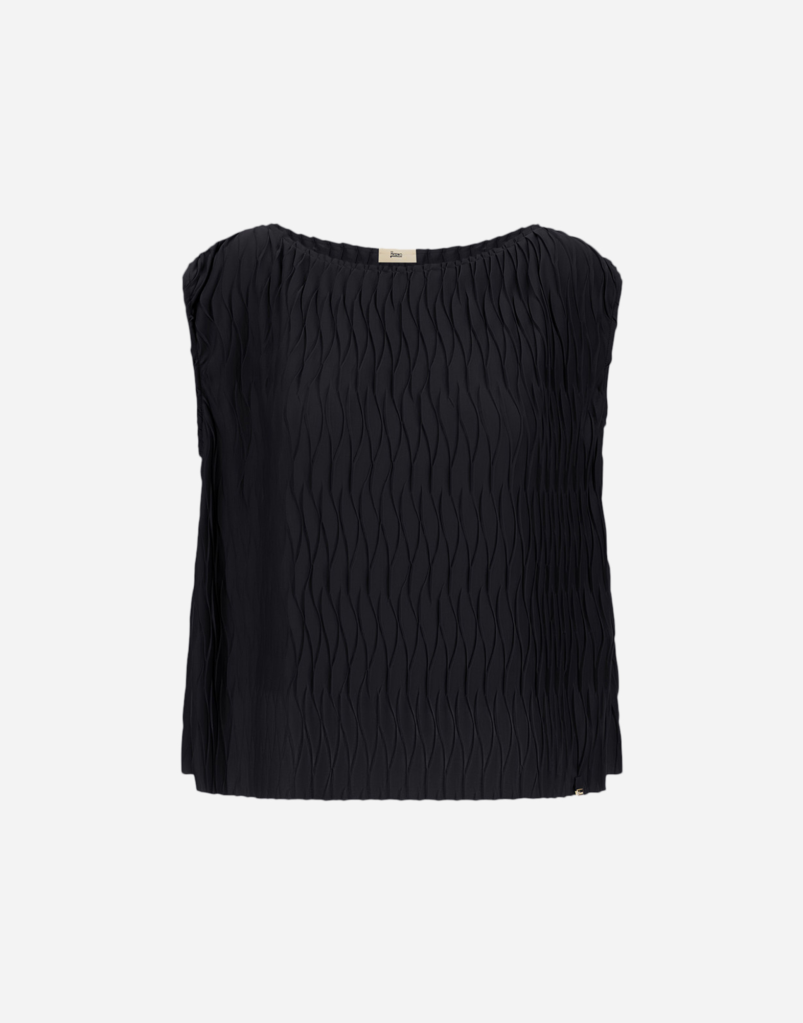 Herno Wrinkled Effect Polyester Jersey Tank Top In Black