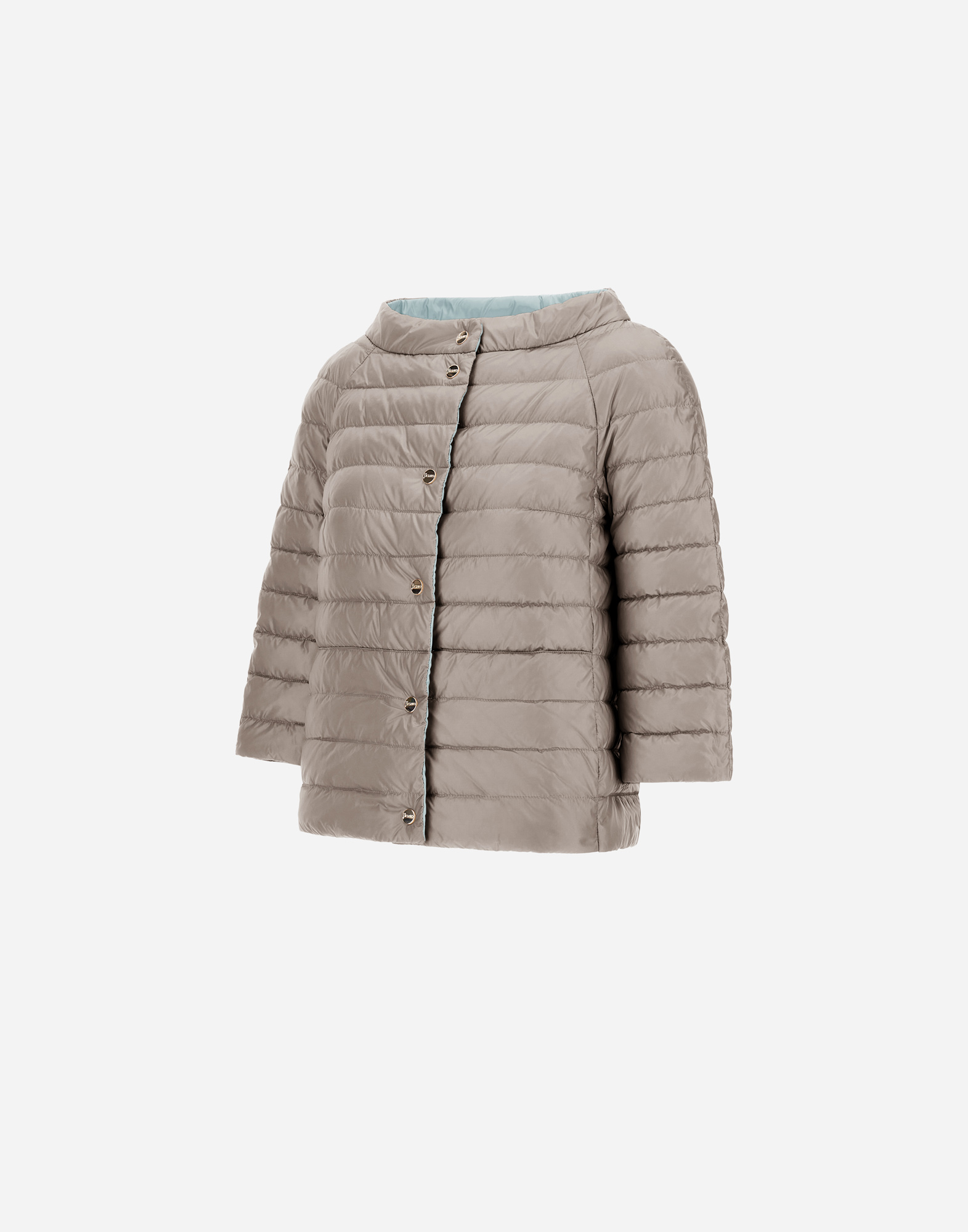 Shop Herno Reversible Cape Nylon Ultralight In Light Blue/ice