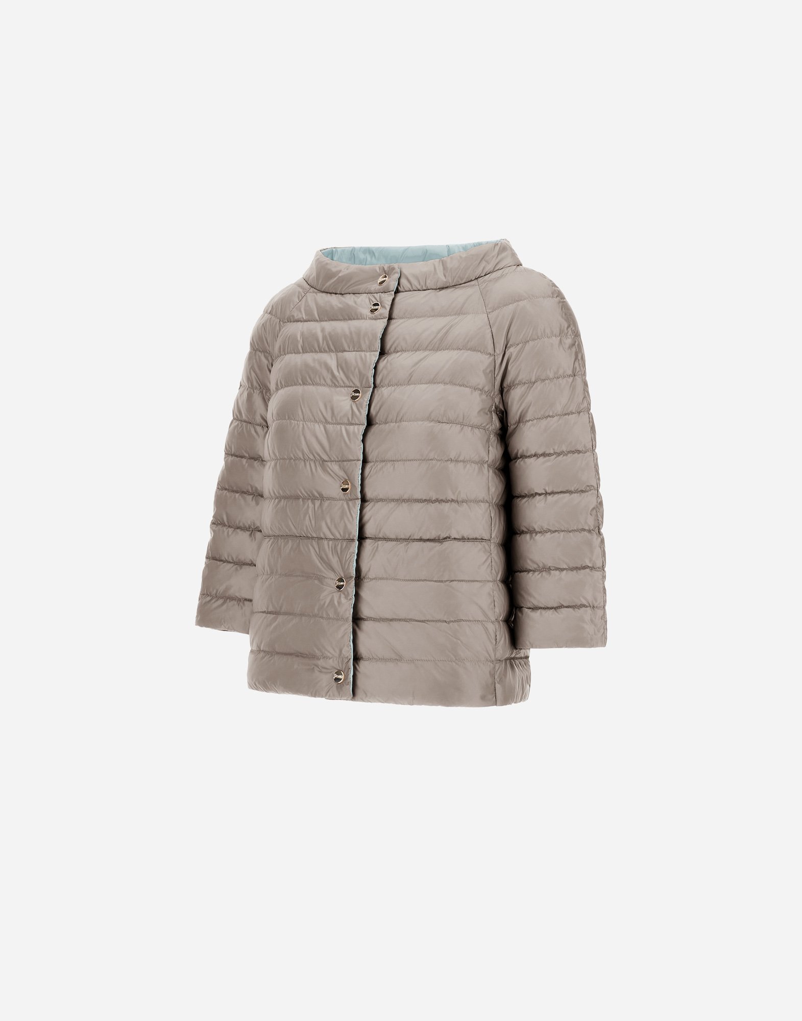 Shop Herno Reversible Cape Nylon Ultralight In Light Blue/ice