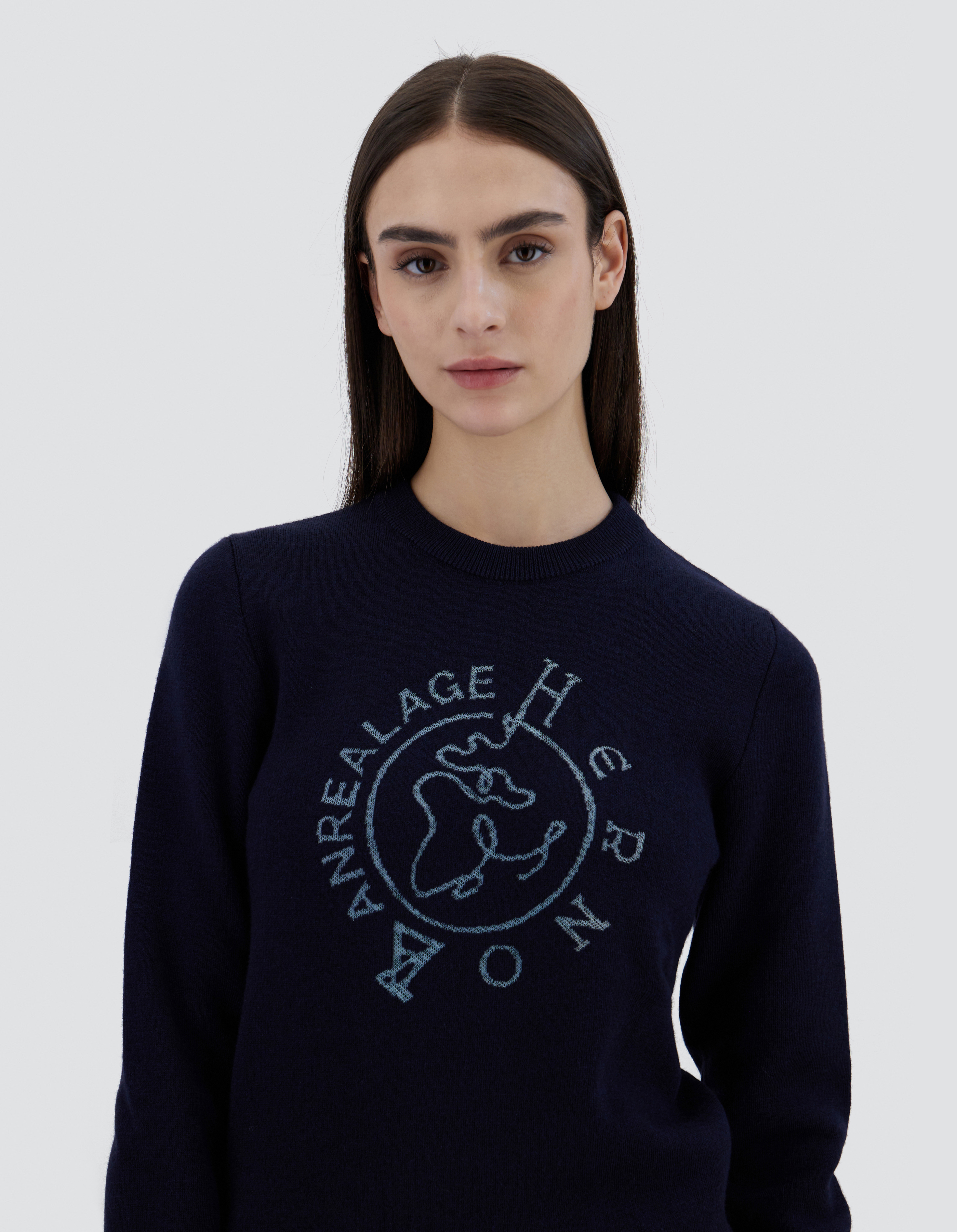 Shop Herno Globe Sweater In Photocromatic Knit In Blue
