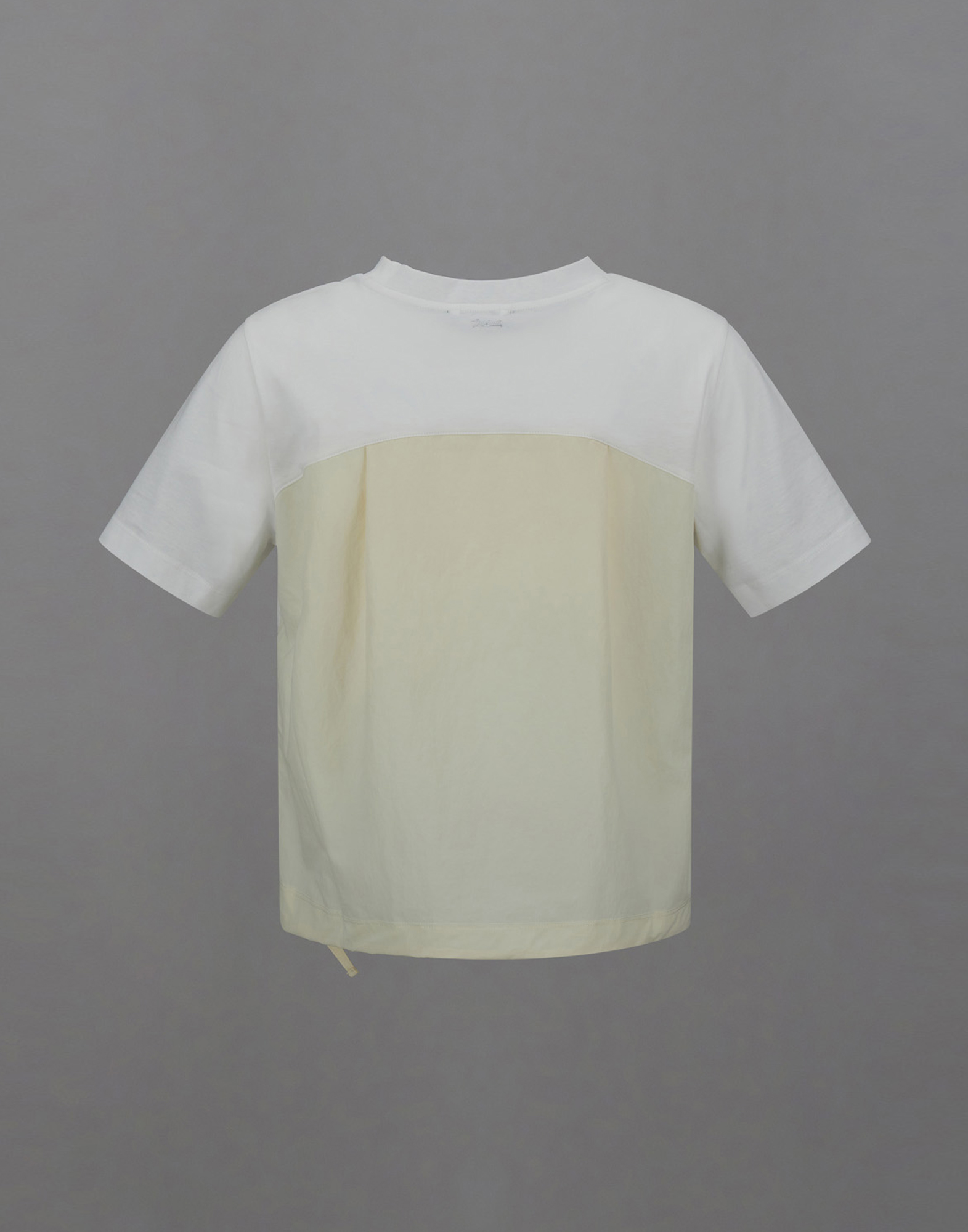 Herno Laminar T-shirt In Mercerised Jersey And Tech-poplin In White