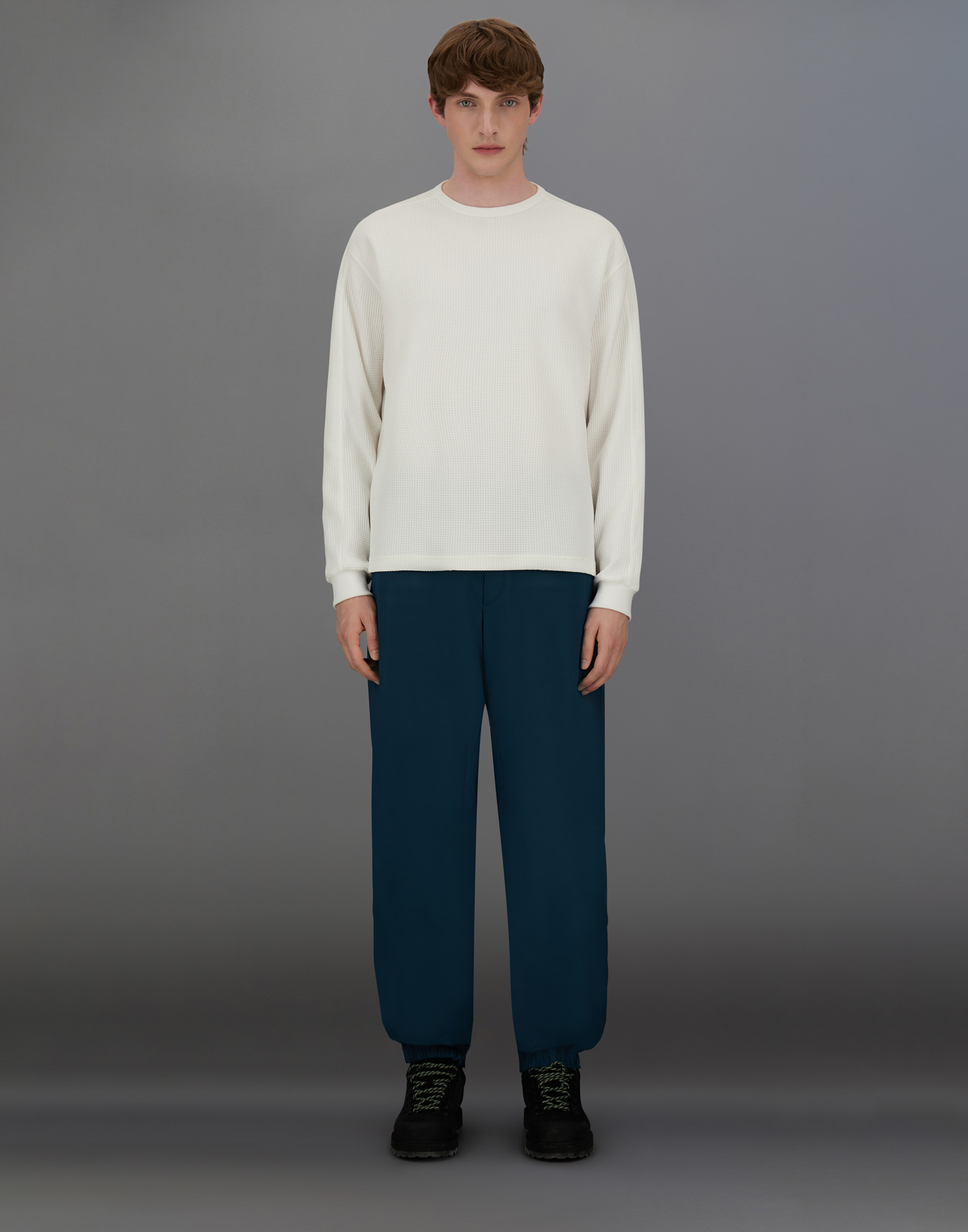 Herno Laminar Waffle Jersey Sweatshirt In White