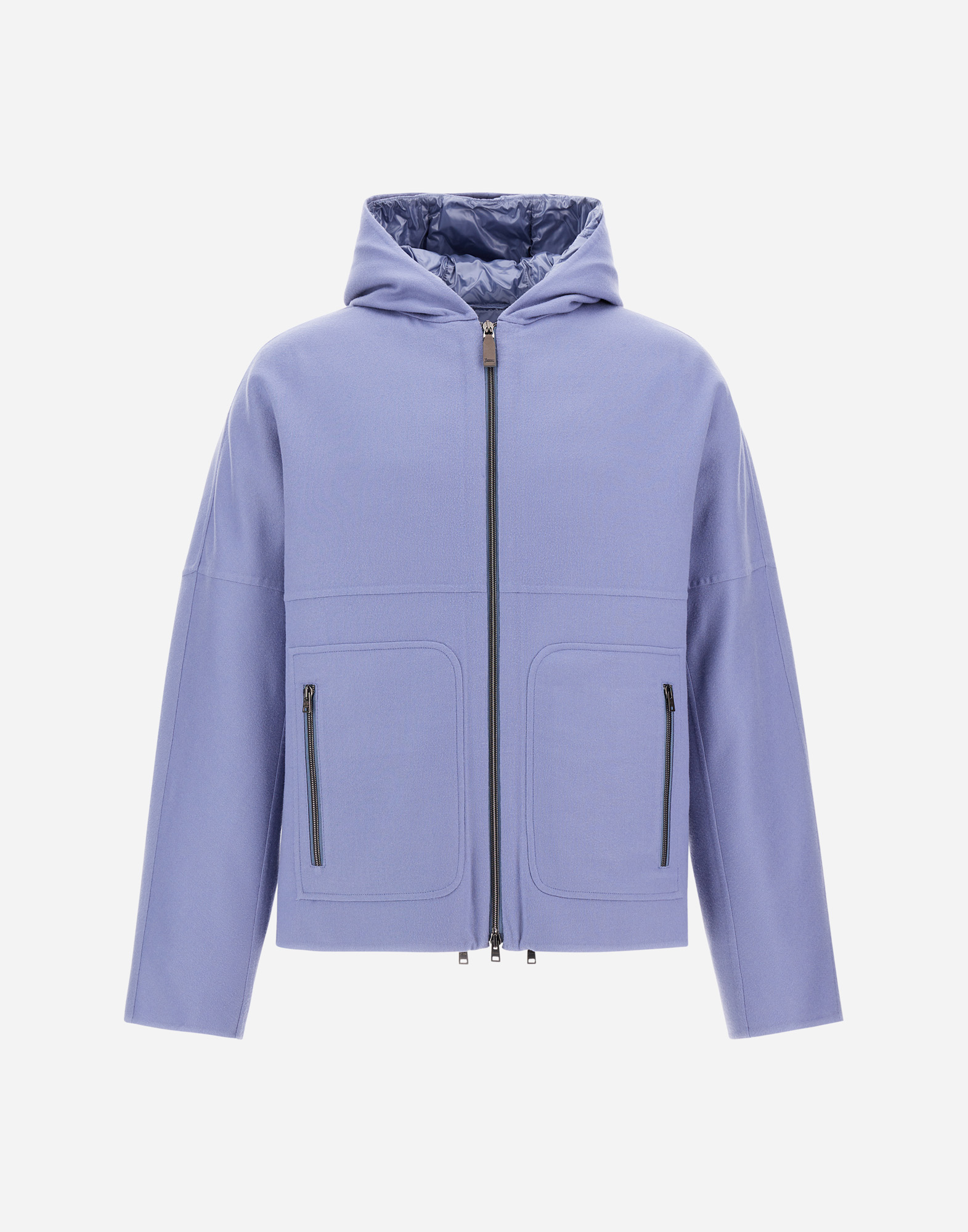 Herno Jacket In Double Wool And Nylon Ultralight In Light Blue