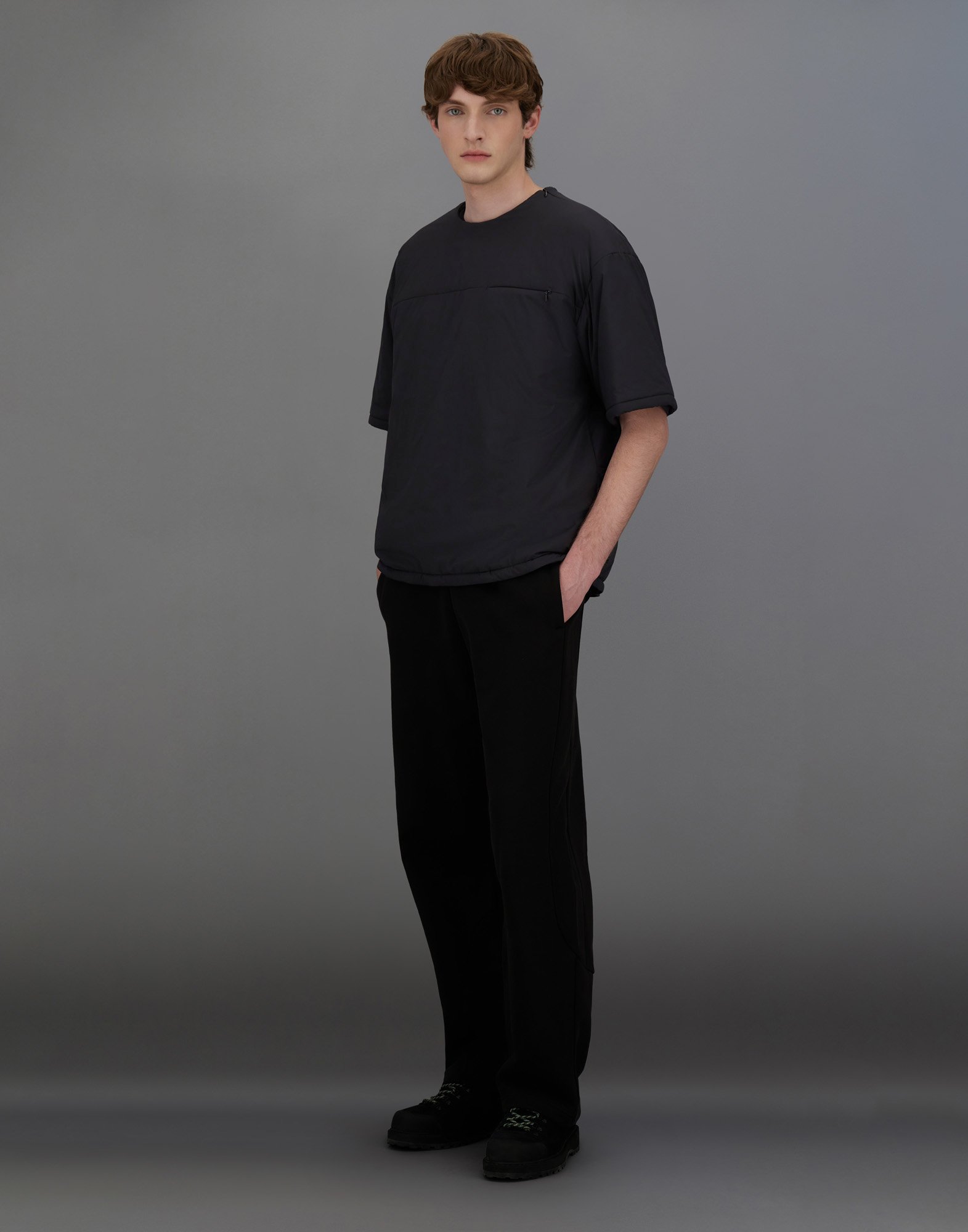 Herno Laminar T-shirt In Extra Light Stretch Padded In Black
