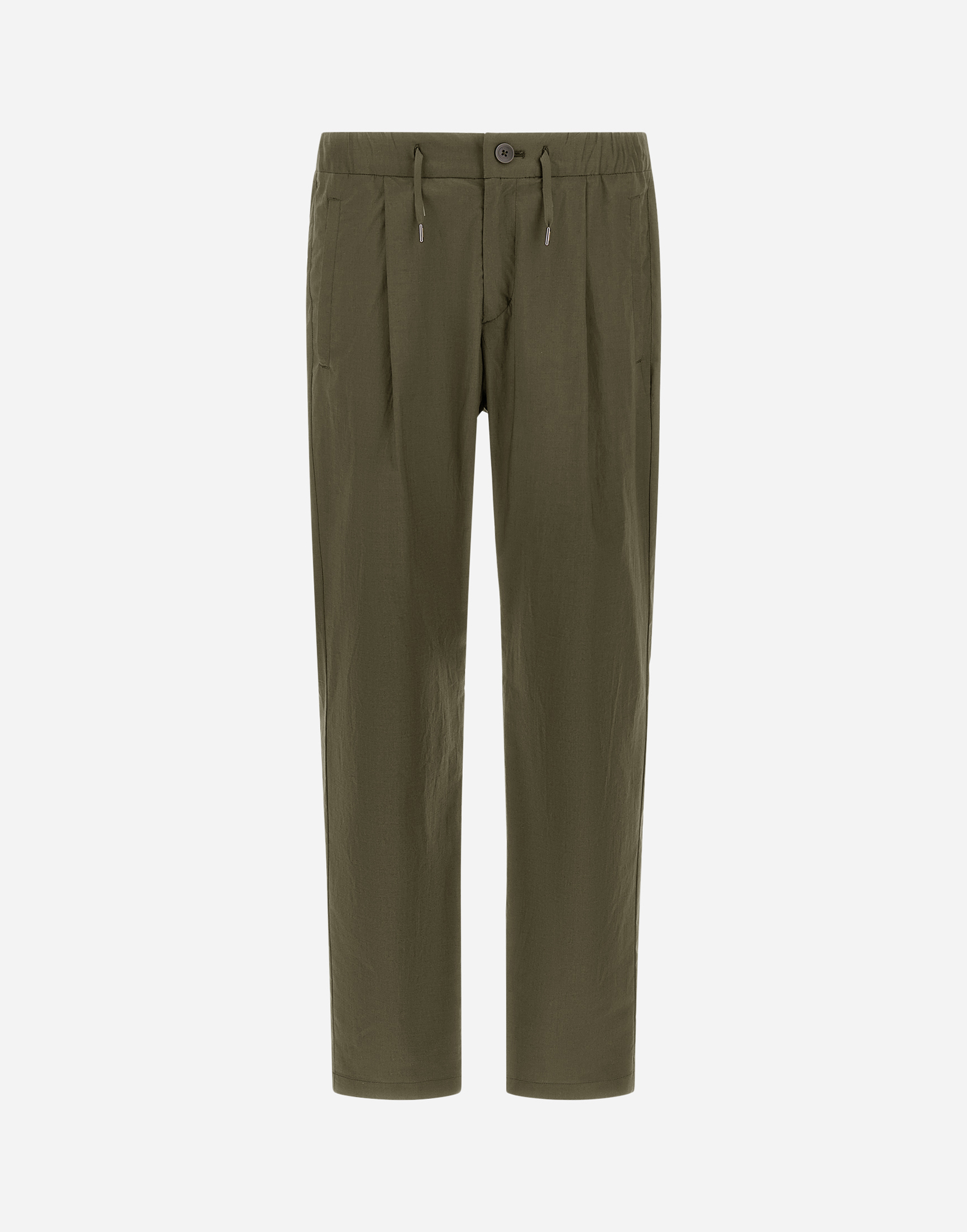 Herno Light Cotton Stretch Trousers In Light Military