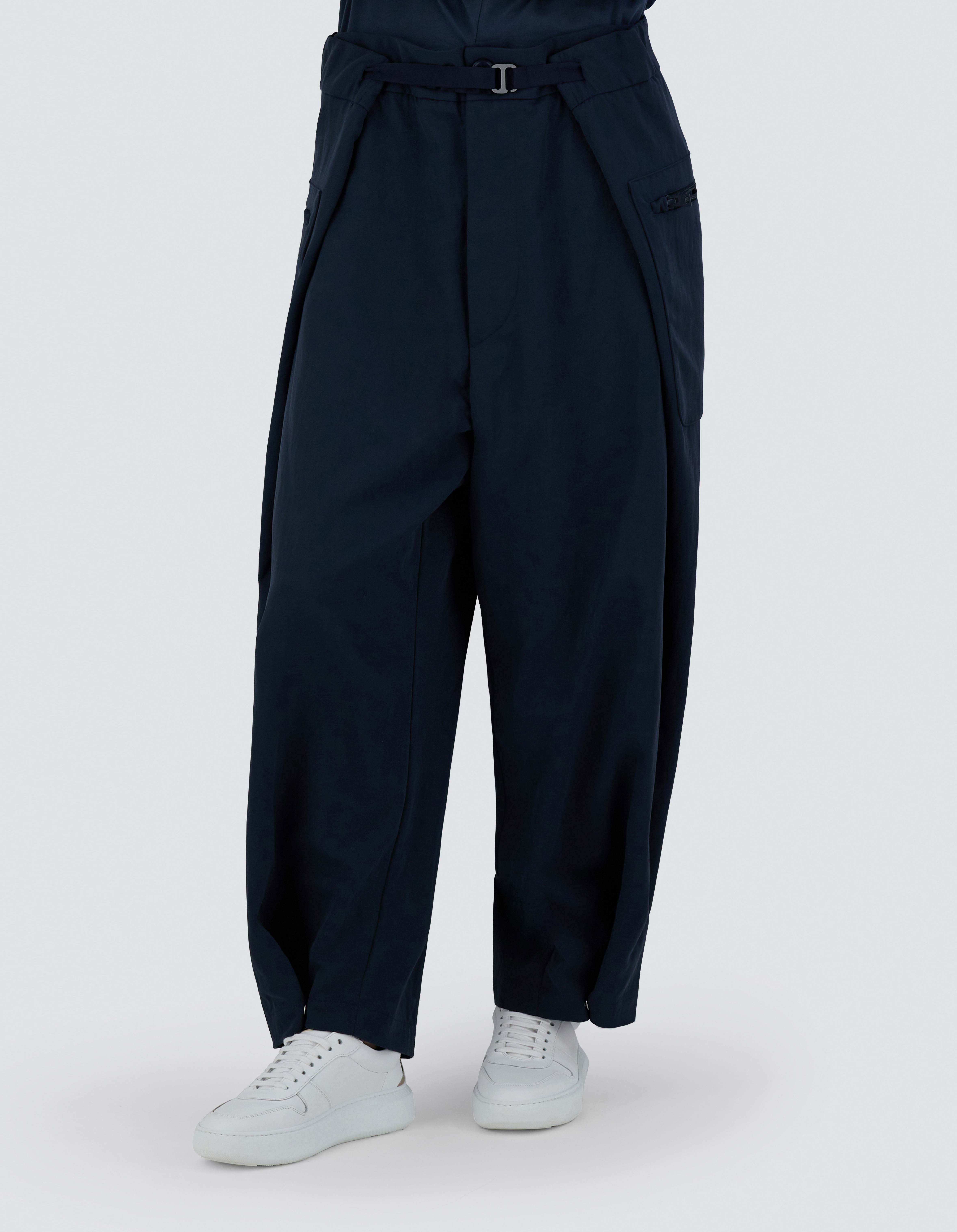 Shop Herno Globe Trousers In Recycled Nylon Twill In Blue