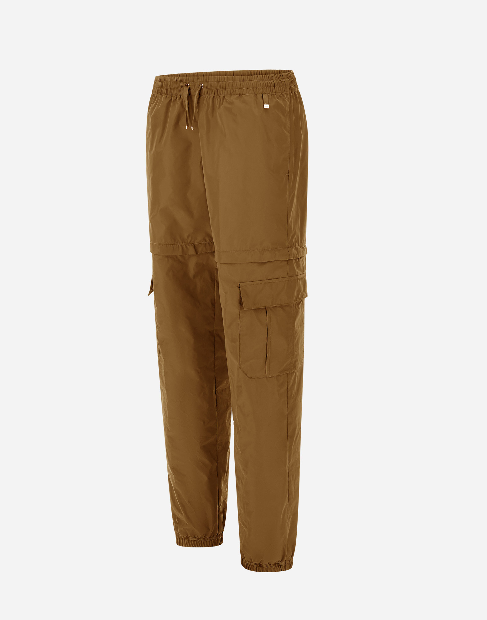 Herno New Techno Taffeta Cargo Trousers In Camel