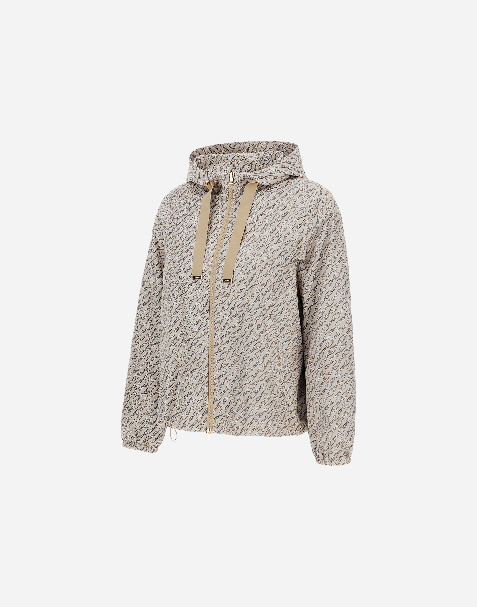 Herno Jacket In Nylon Iconic Print In Camel