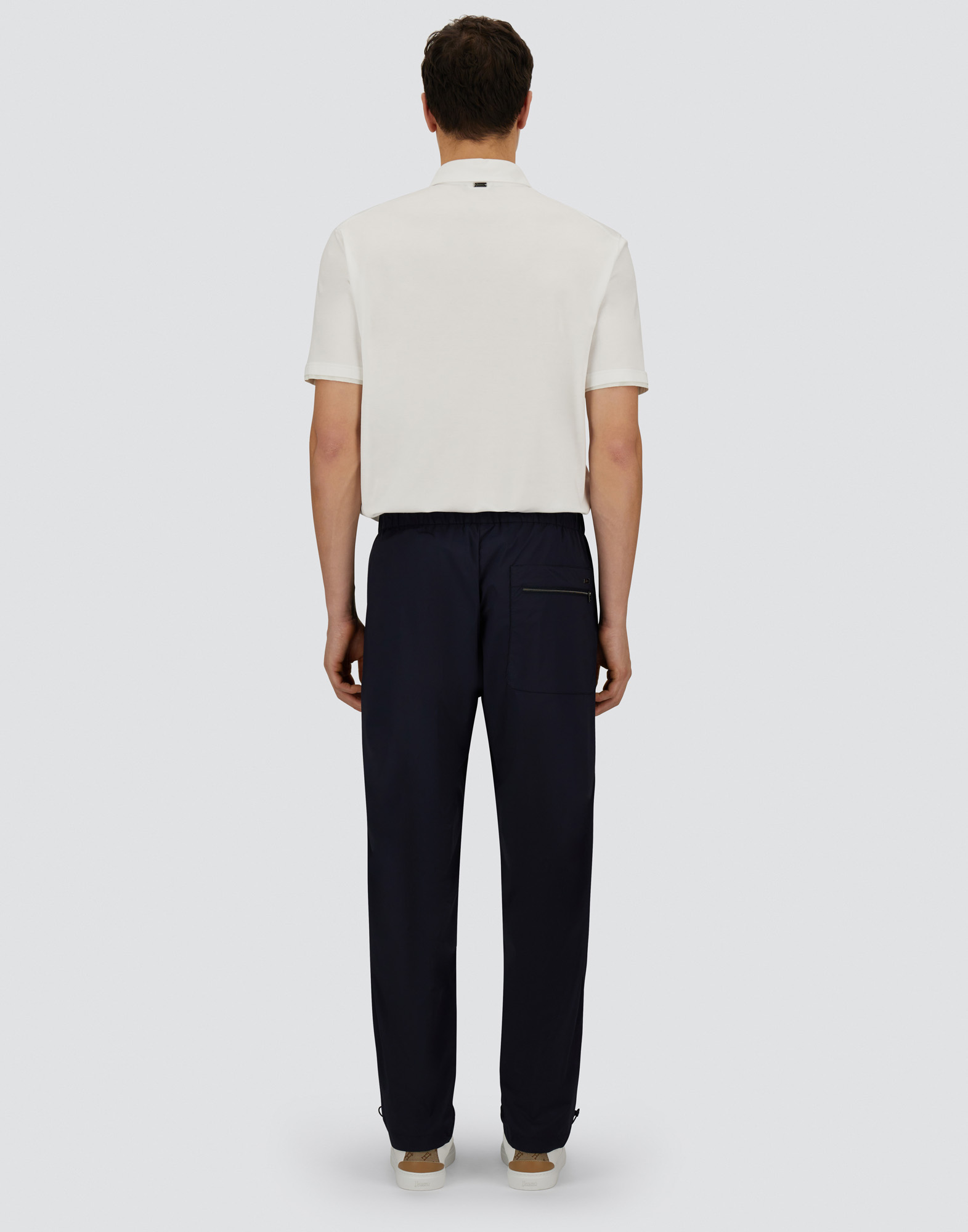 Herno Resort Trousers In Light Nylon Stretch In Blue