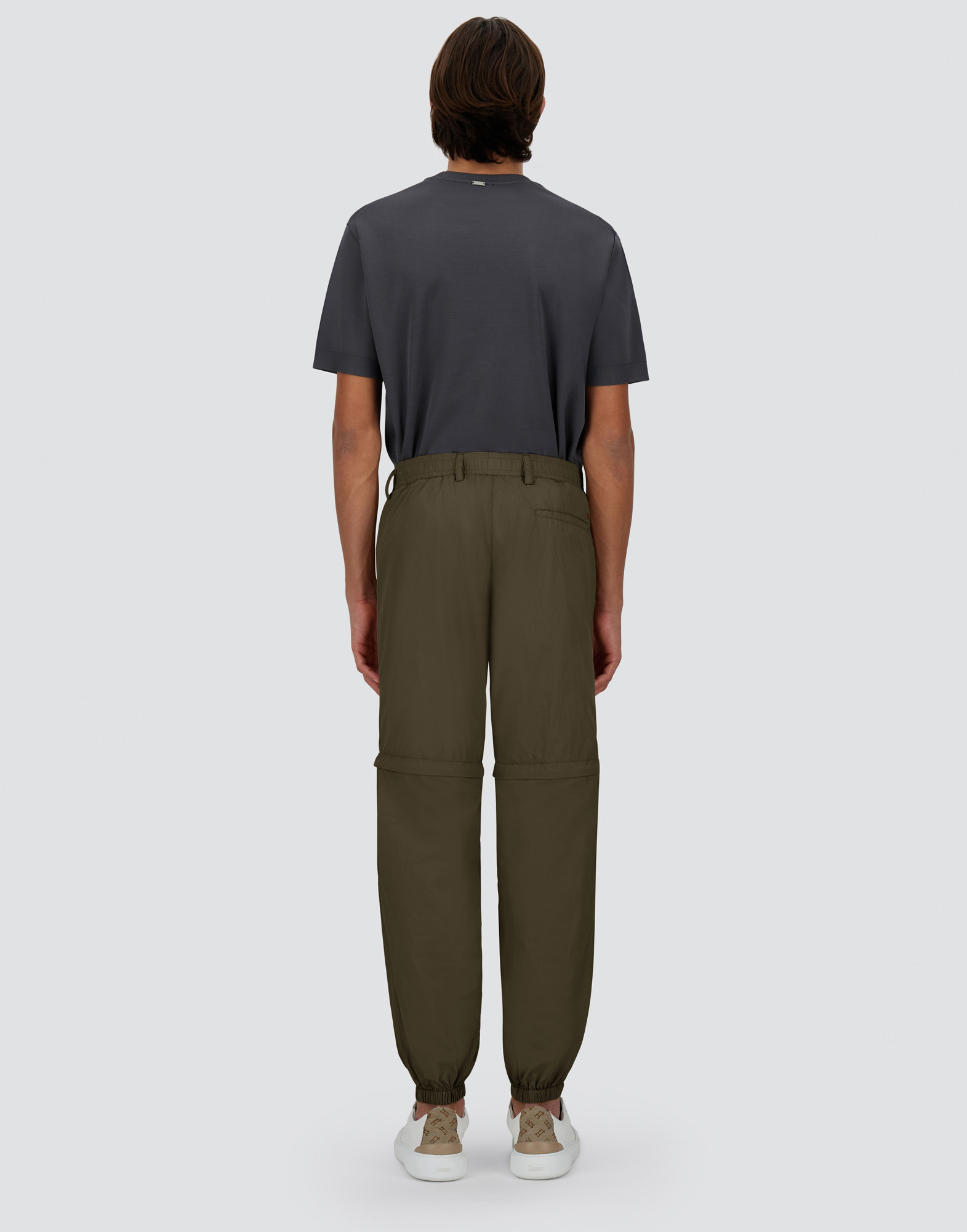 Shop Herno Trousers In Ultralight Crease In Light Military