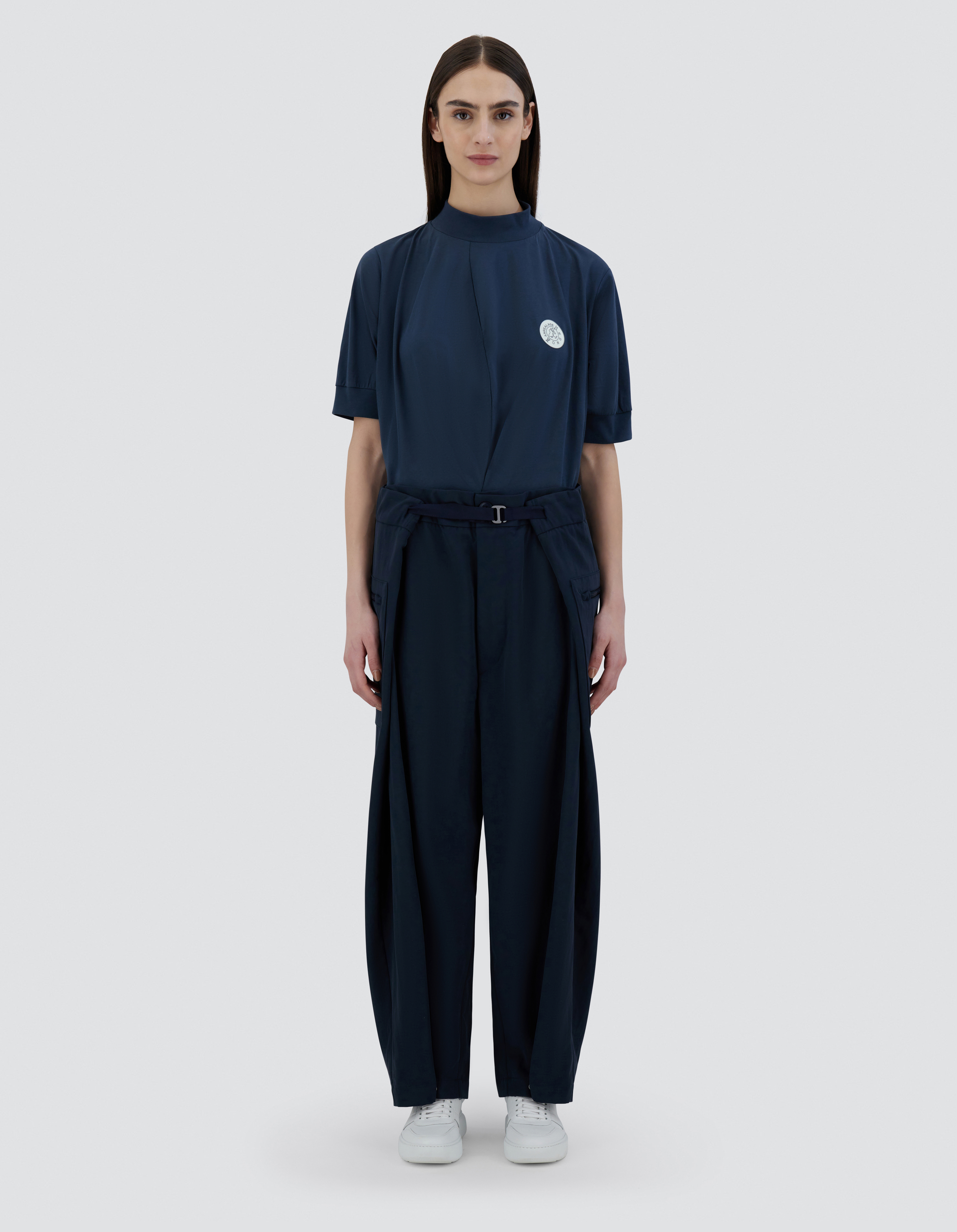 Shop Herno Globe Trousers In Recycled Nylon Twill In Blue