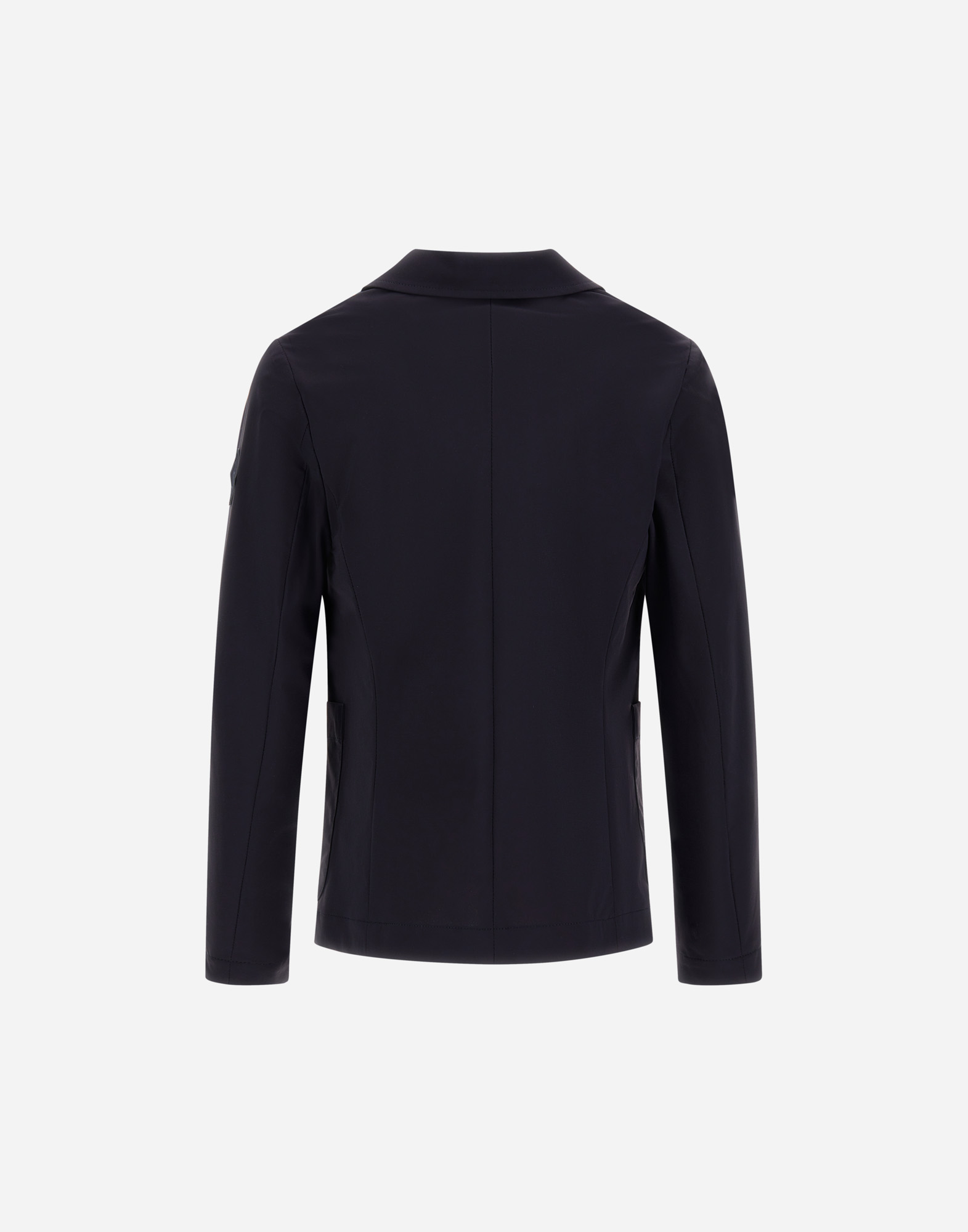 Herno Blazer In Stretch Tech Woven In Blu Navy