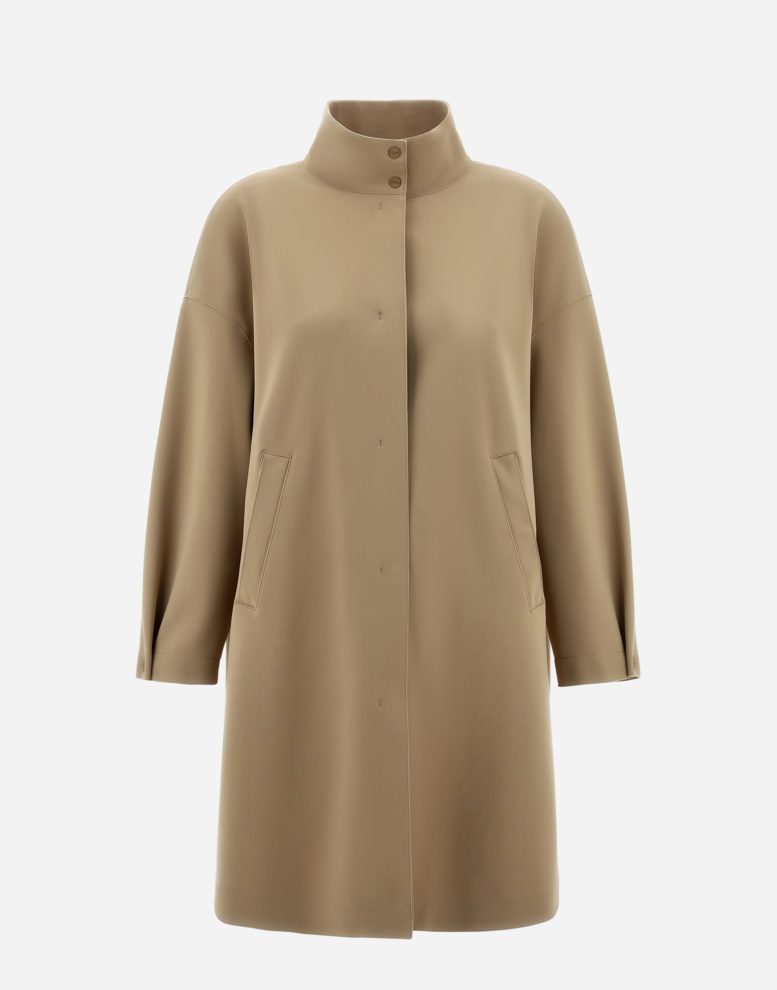 Herno First-act Pef High-neck Coat In Sand