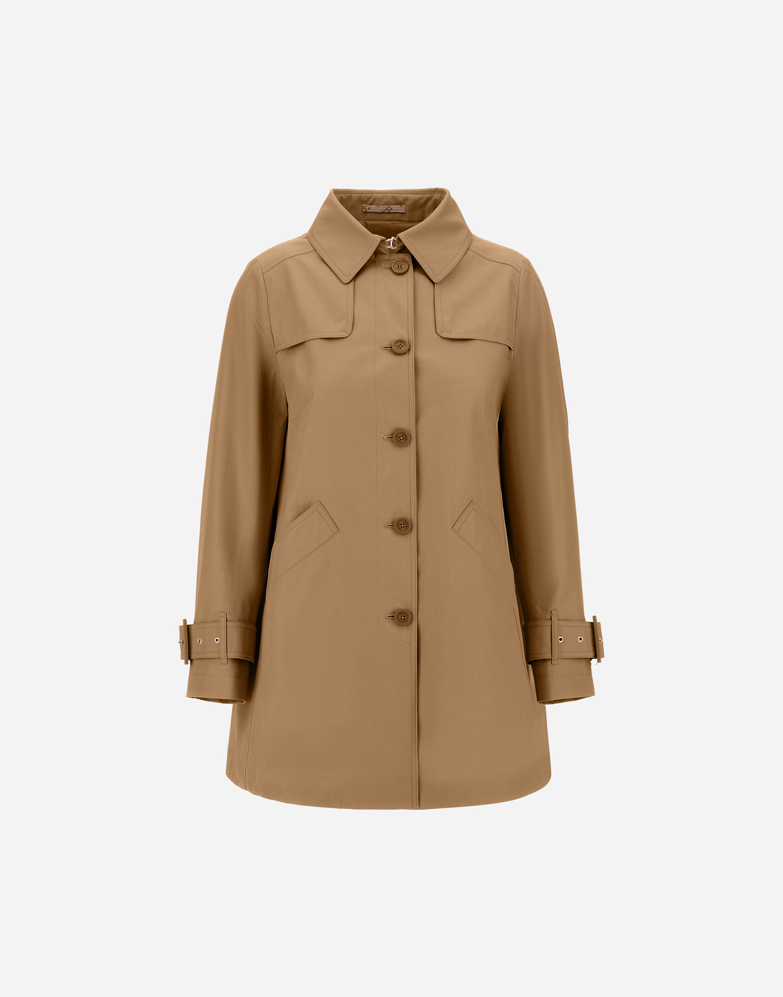 Herno Raincoat In Delon And Monogram In Camel