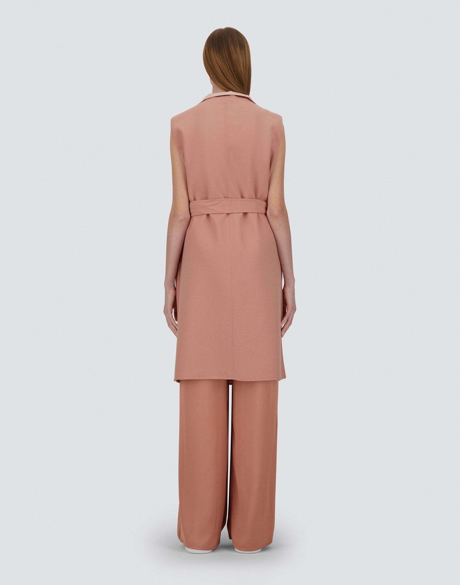 Herno Double-layered Wool Vest In Pink