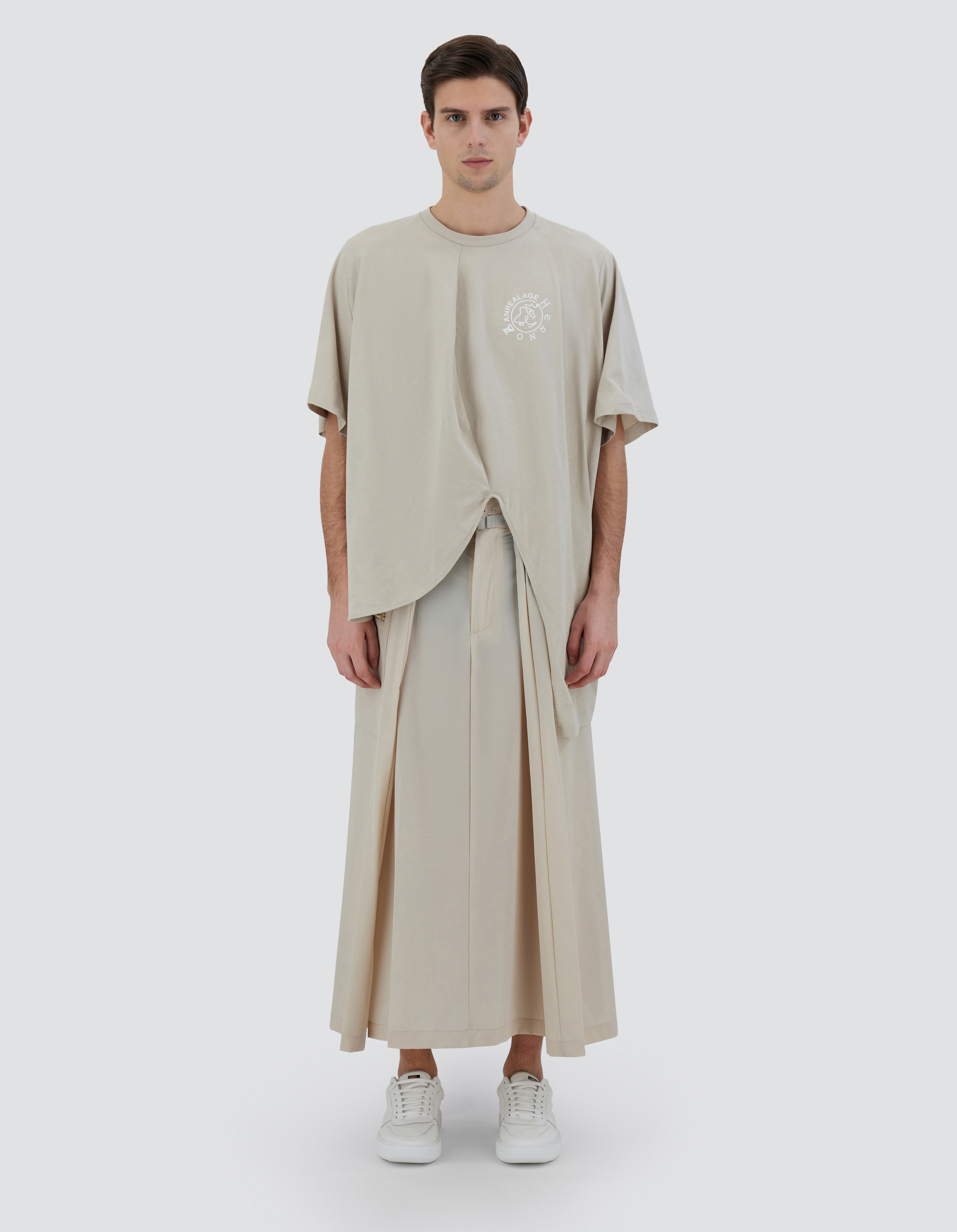 Herno Globe Sweater In Eco Jersey In Light Beige