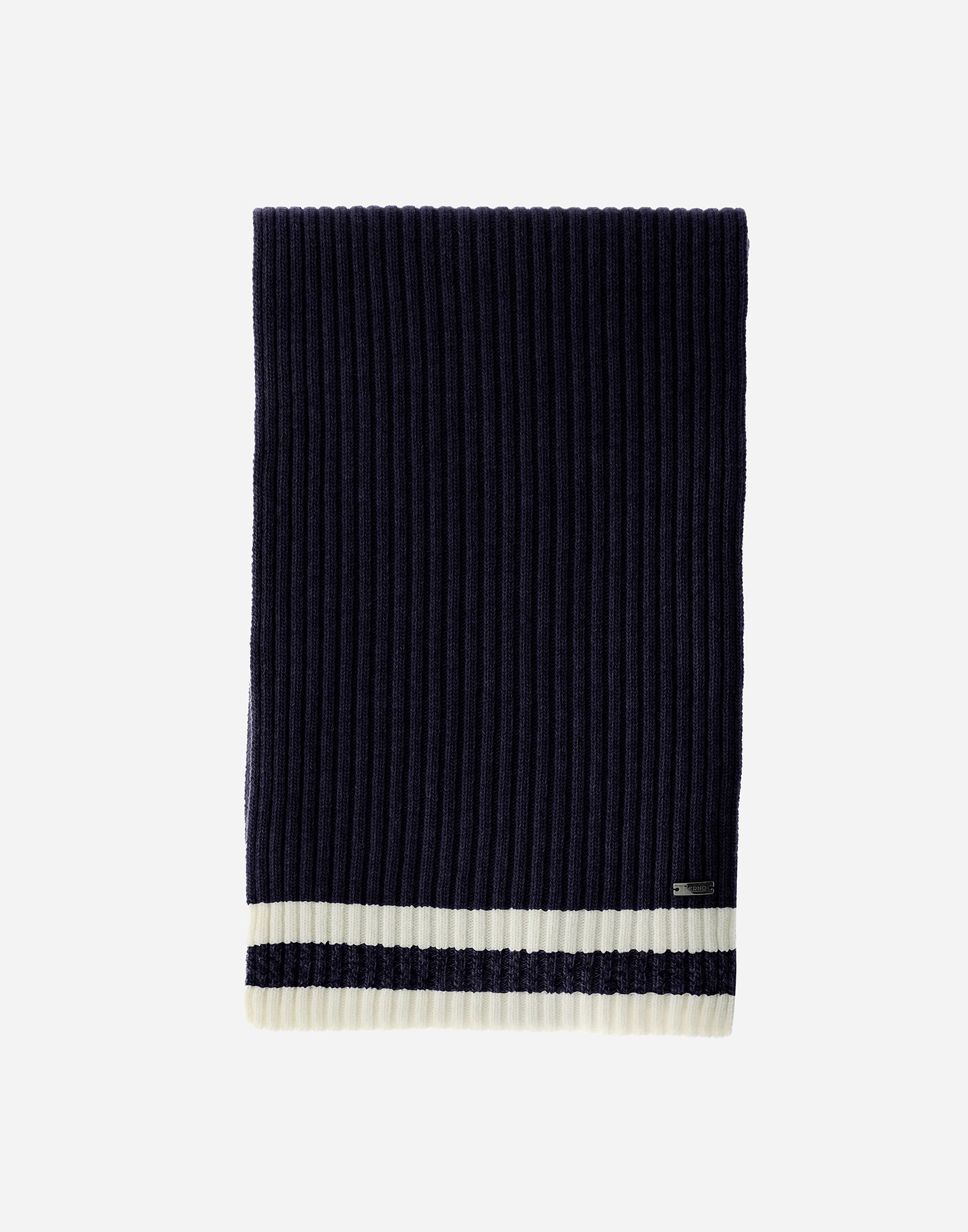 Herno Resort Scarf In Double Rib Wool In Black