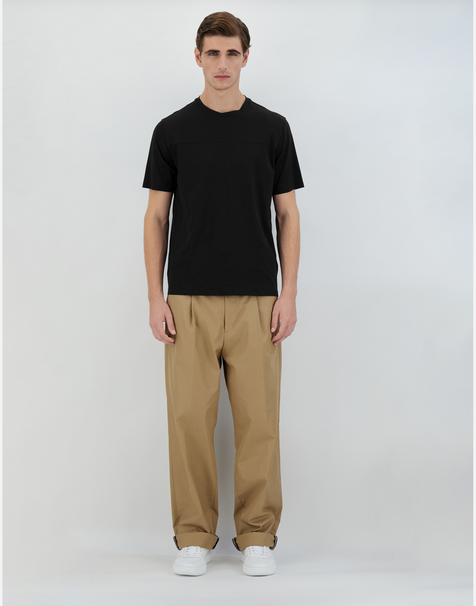 Herno Superfine Cotton Stretch T-shirt In Black