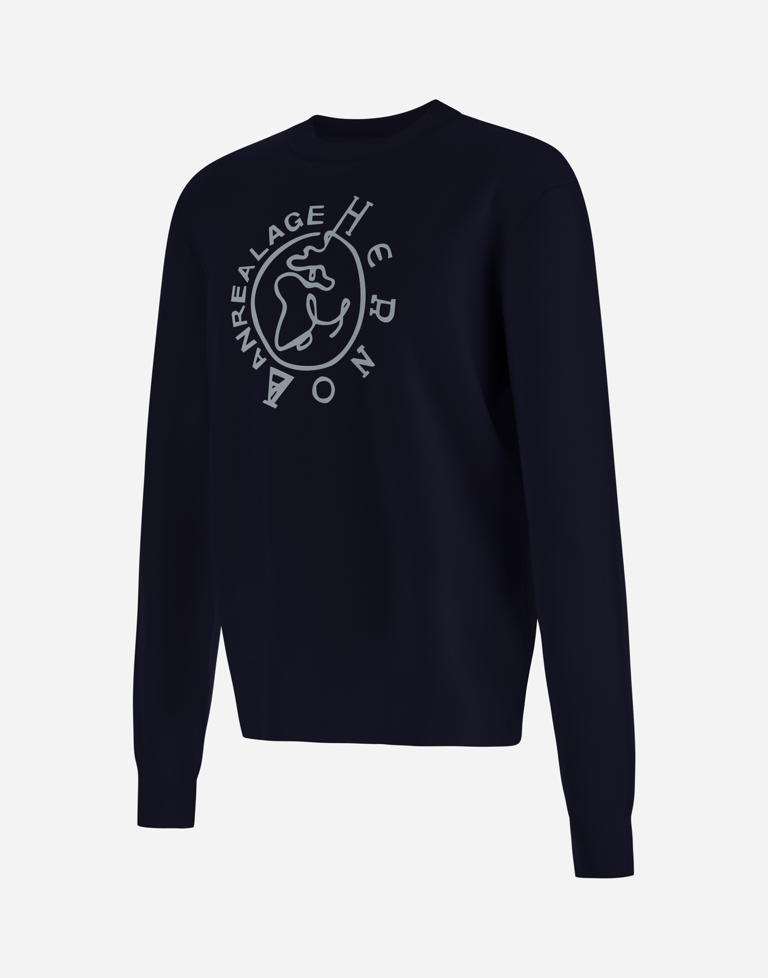 Herno Globe Sweater In Photocromatic Knit In Blue