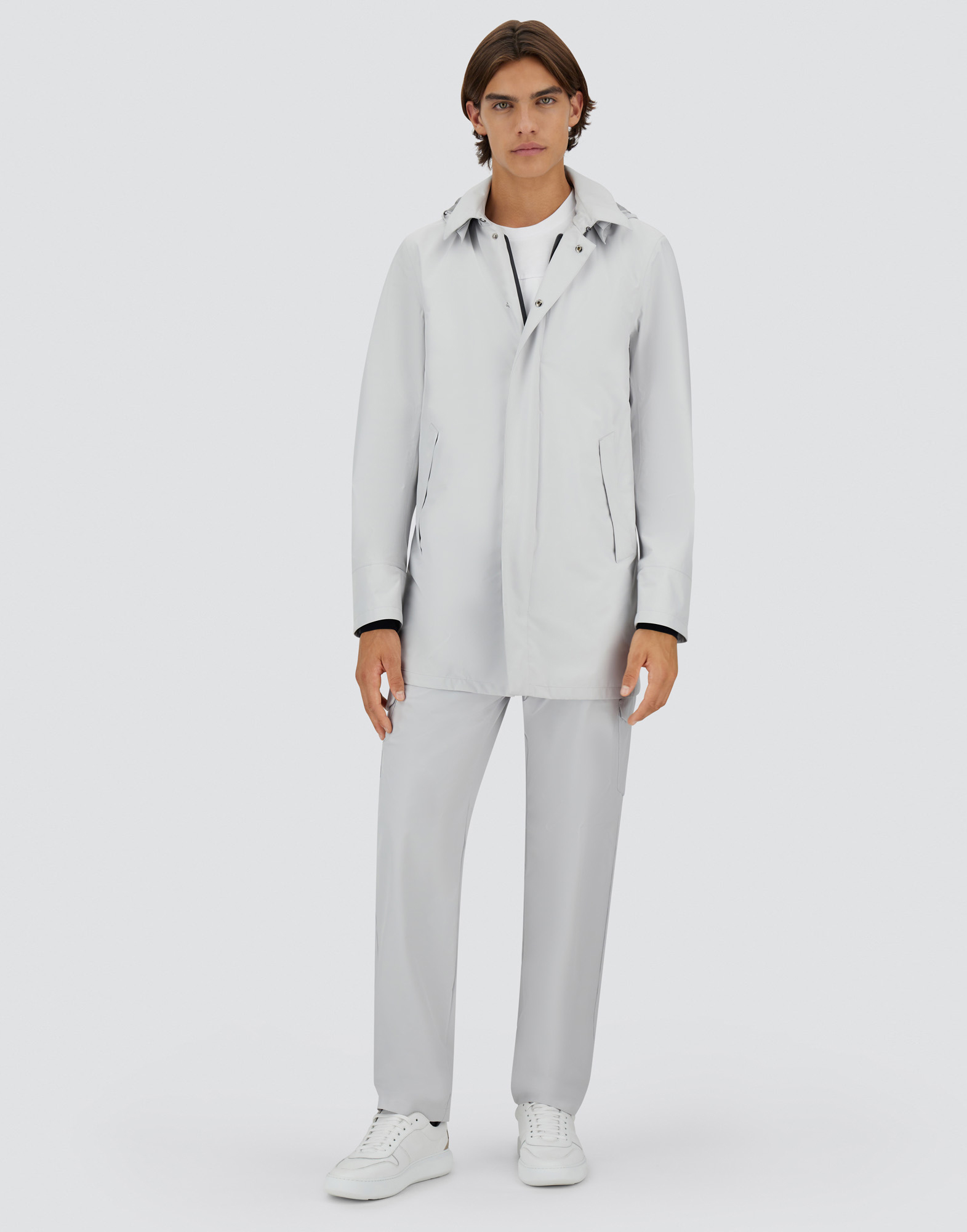 Herno Laminar Padded Carcoat In Gore-tex 2l In Ice
