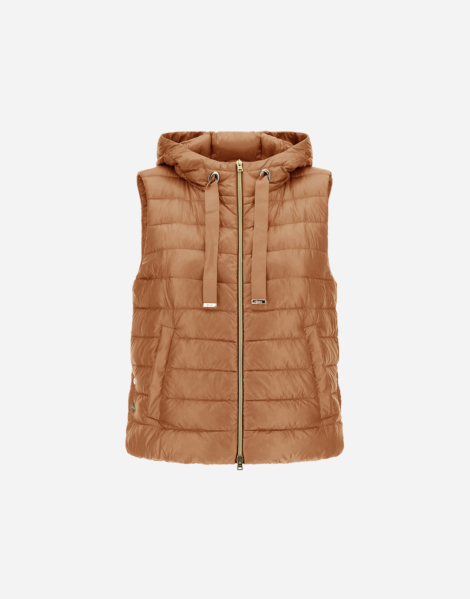 Herno Vest In Nylon Ultralight And Monogram In Camel