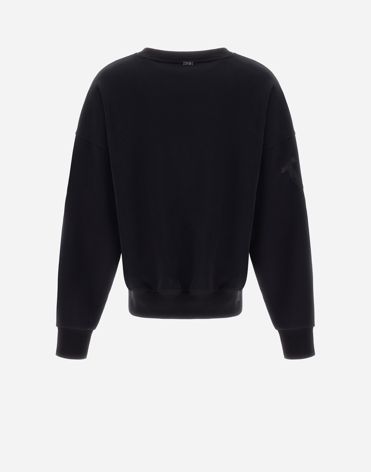 Herno Diagonal Cotton, Fleece ＆ Mesh スウェットシャツ In Black