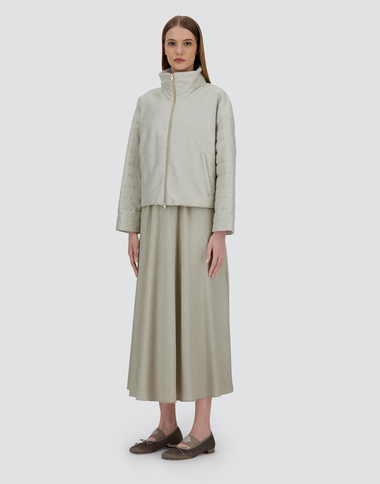 Herno Jacket In Bright Linen In Chantilly