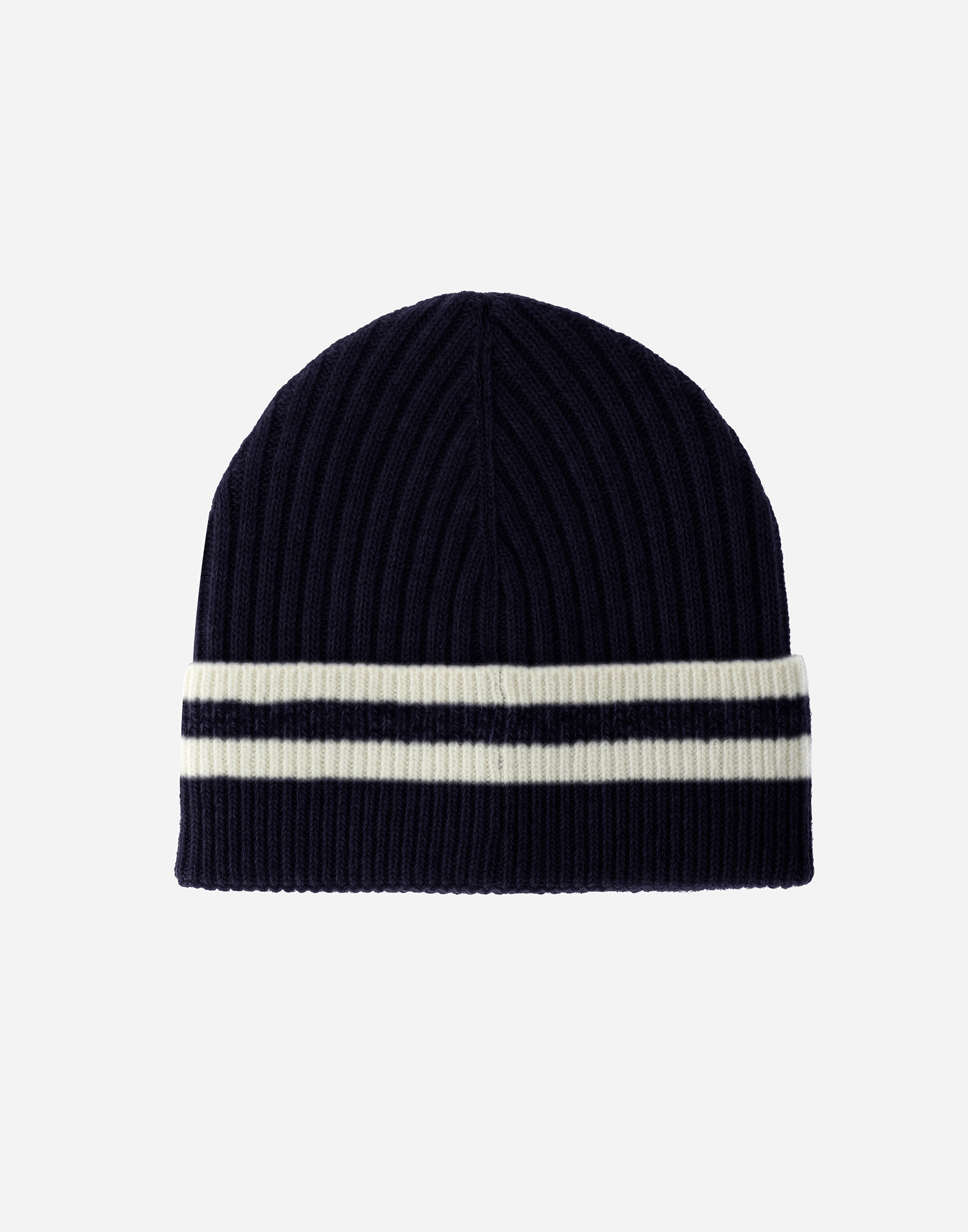 Herno Resort Beanie In Double Rib Wool In Black