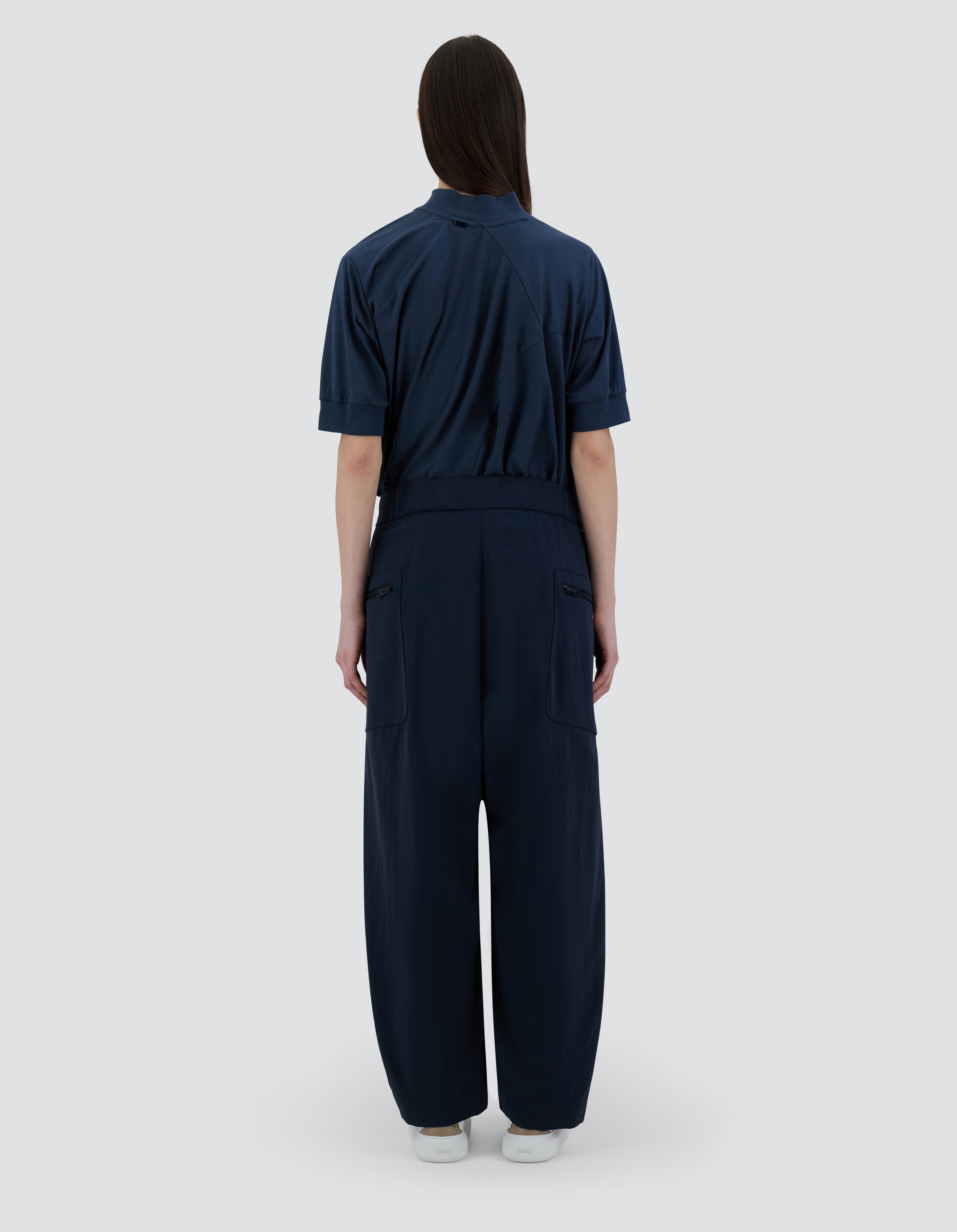 Shop Herno Globe Trousers In Recycled Nylon Twill In Blue