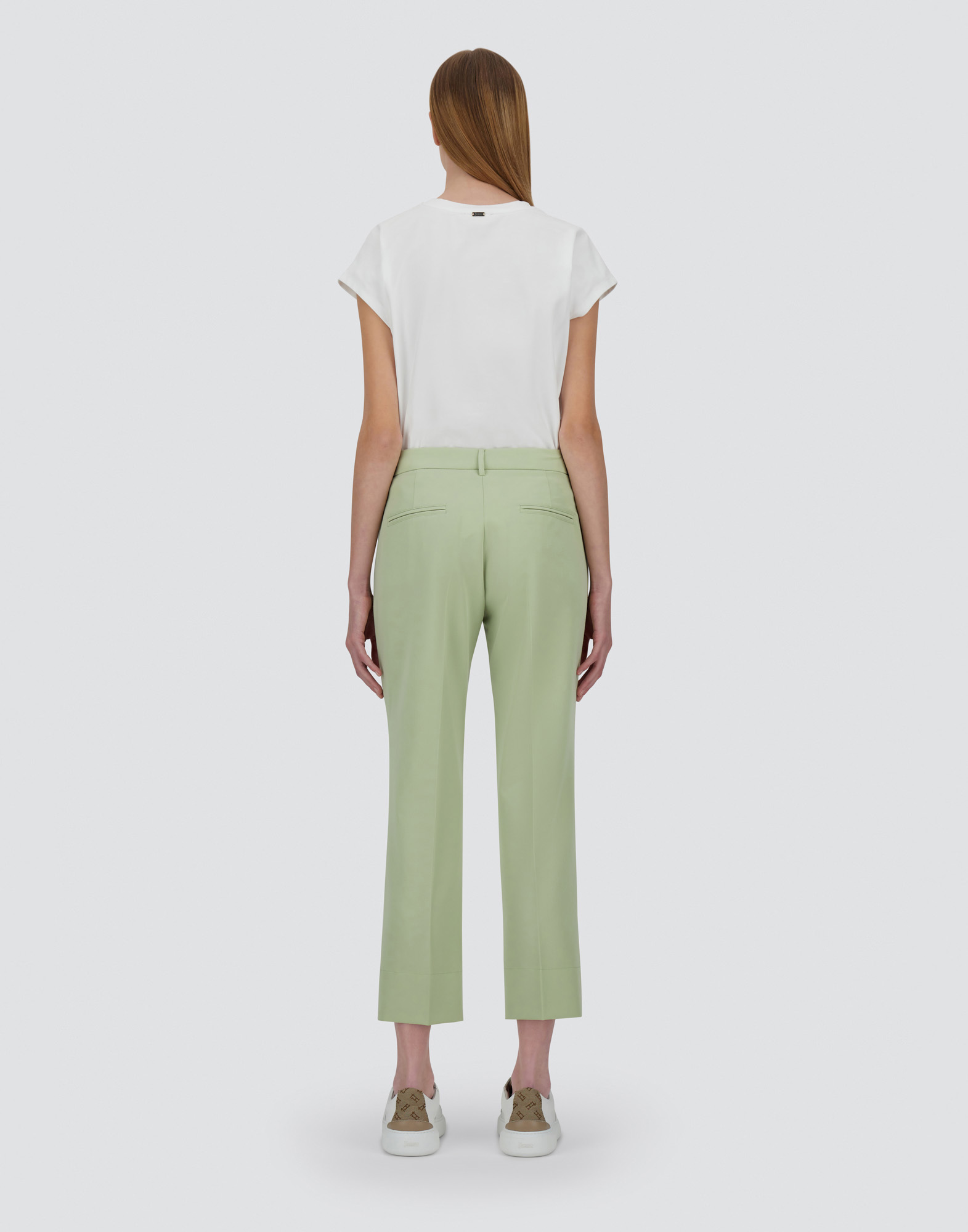 Herno Trousers In Viscose Effect In Light Green