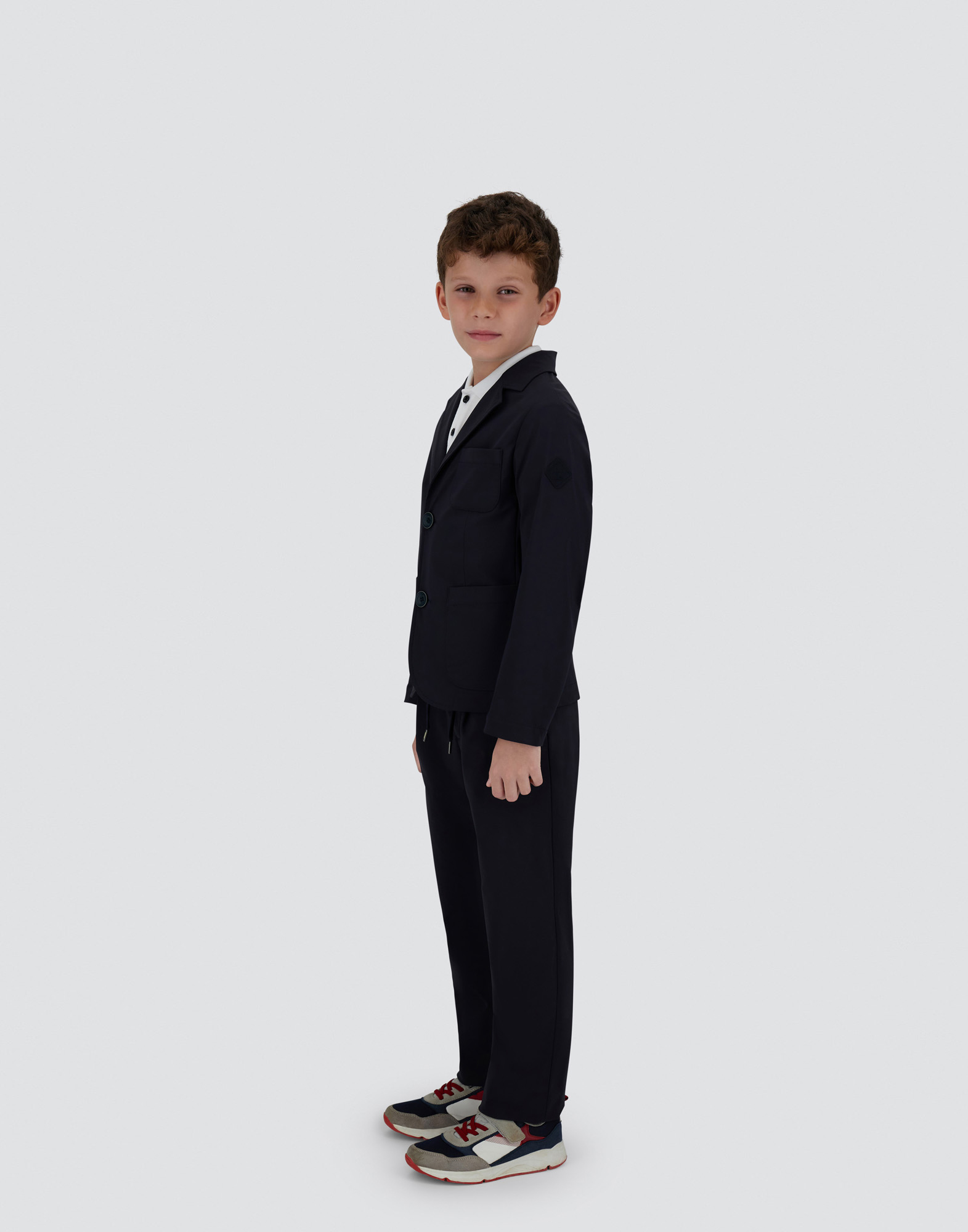 Herno Blazer In Stretch Tech Woven In Blu Navy