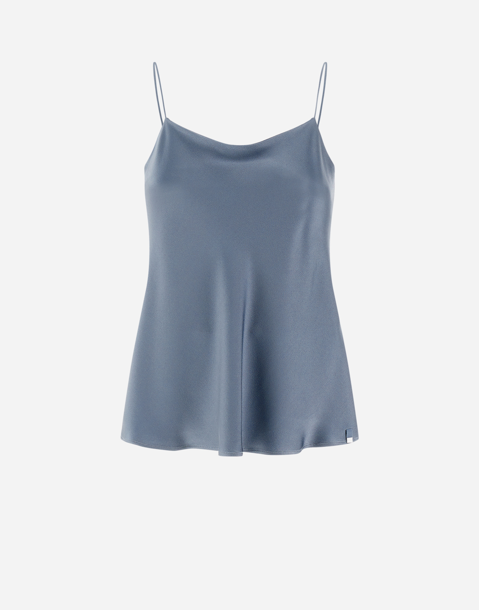 Herno Resort Top In Satin Effect In Denim