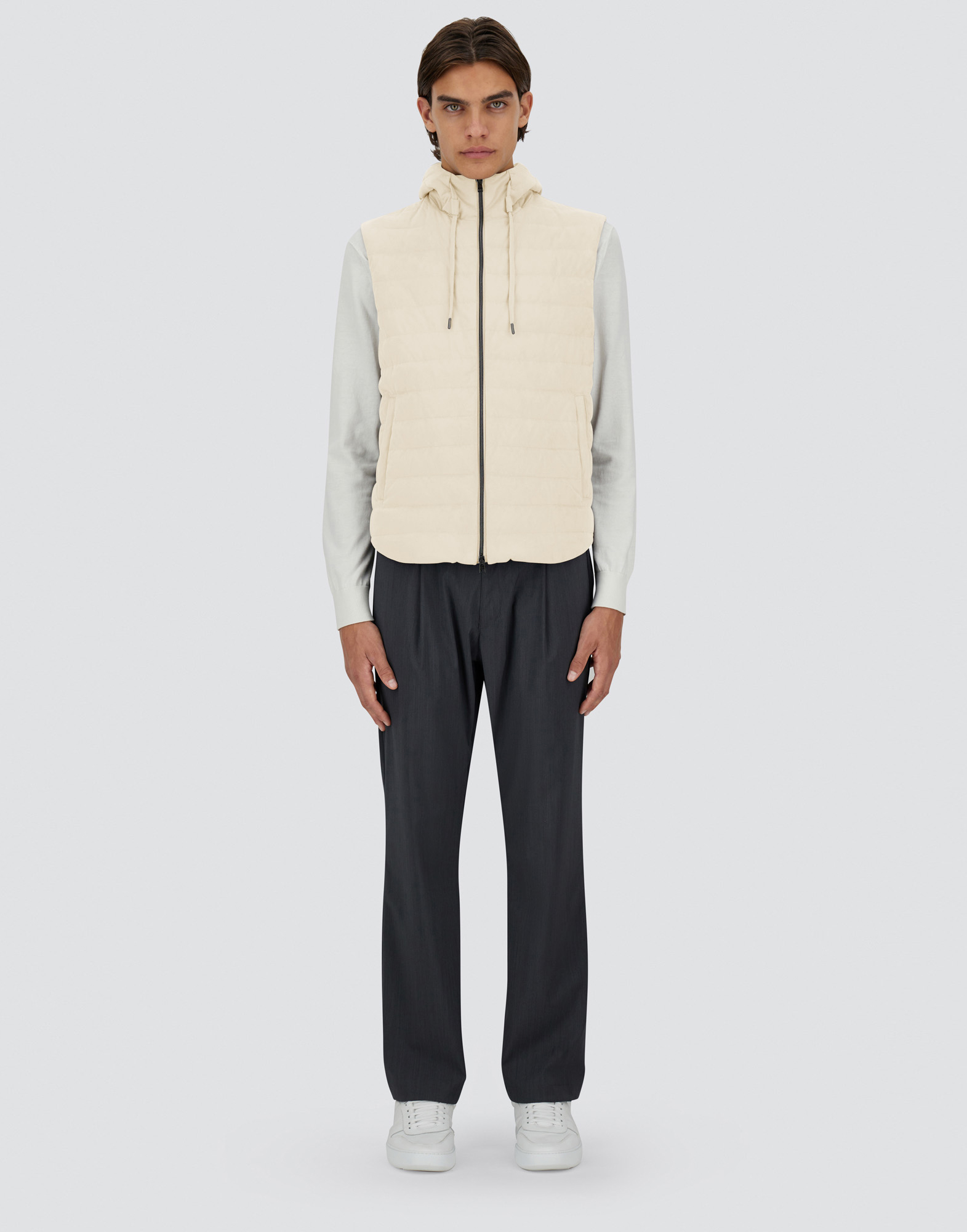 Herno Suede Effect Vest In Chantilly