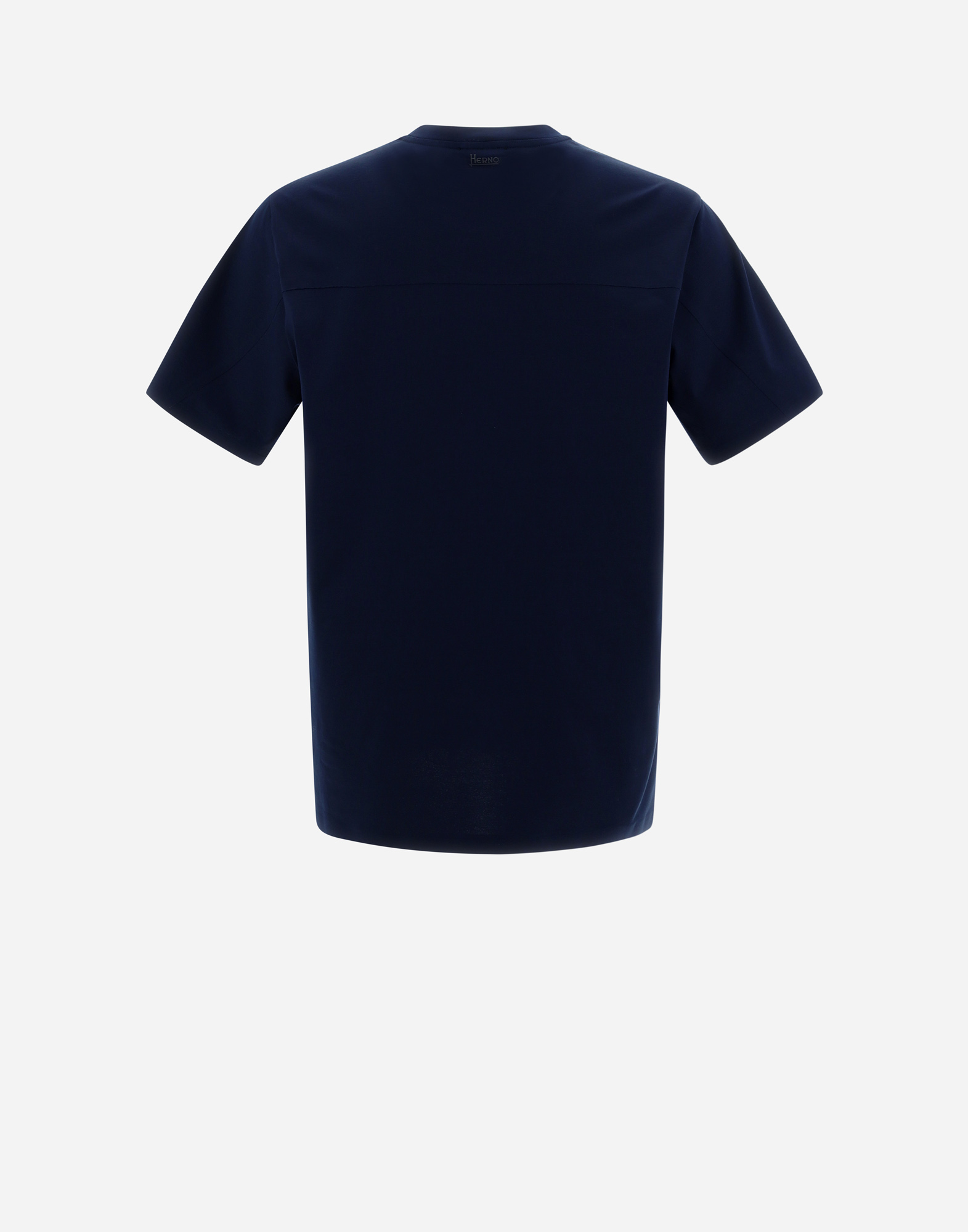 Herno Men Blue Superfine Cotton Stretch T-shirt