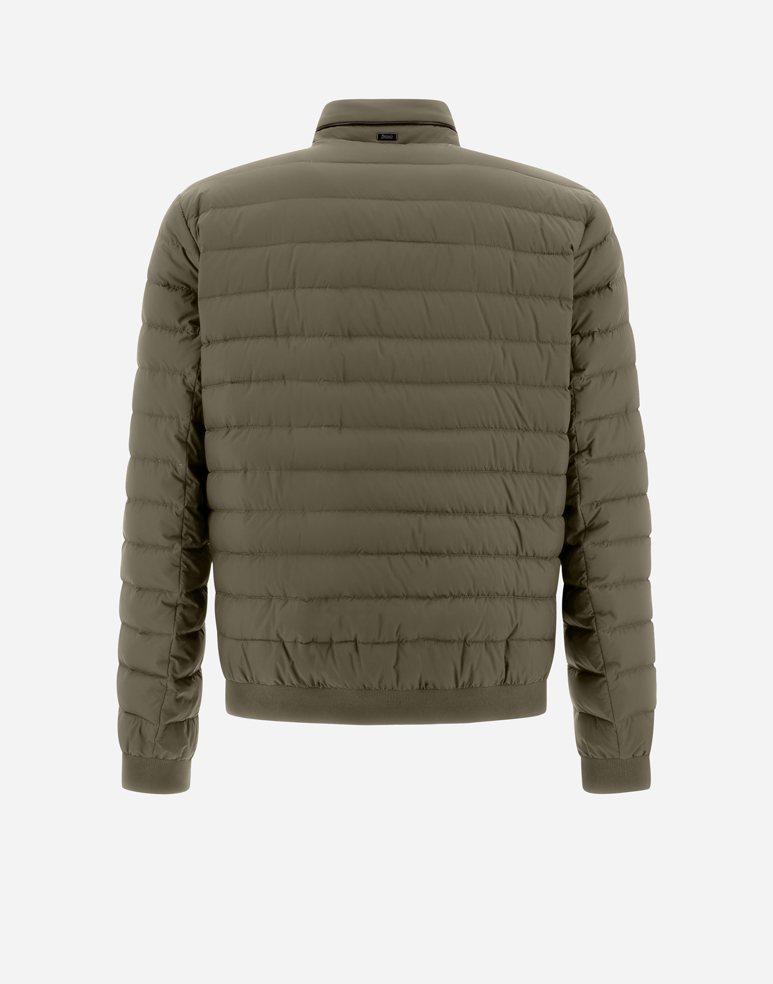 Herno Ecoage Bomber Jacket In Green/beige