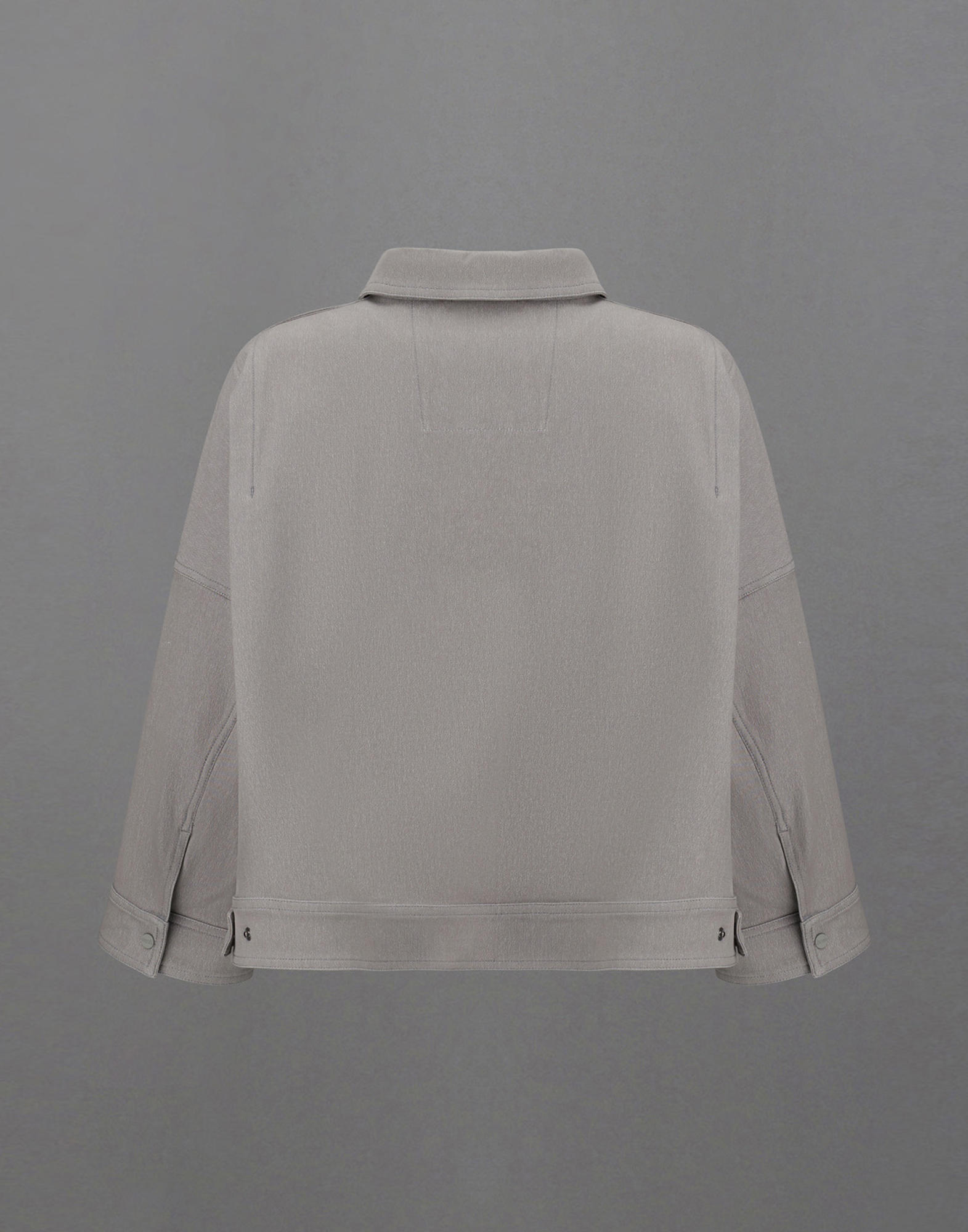 Herno Laminar Shacket In Diagonal-tech Cotton And Extralight Stretch In Grey