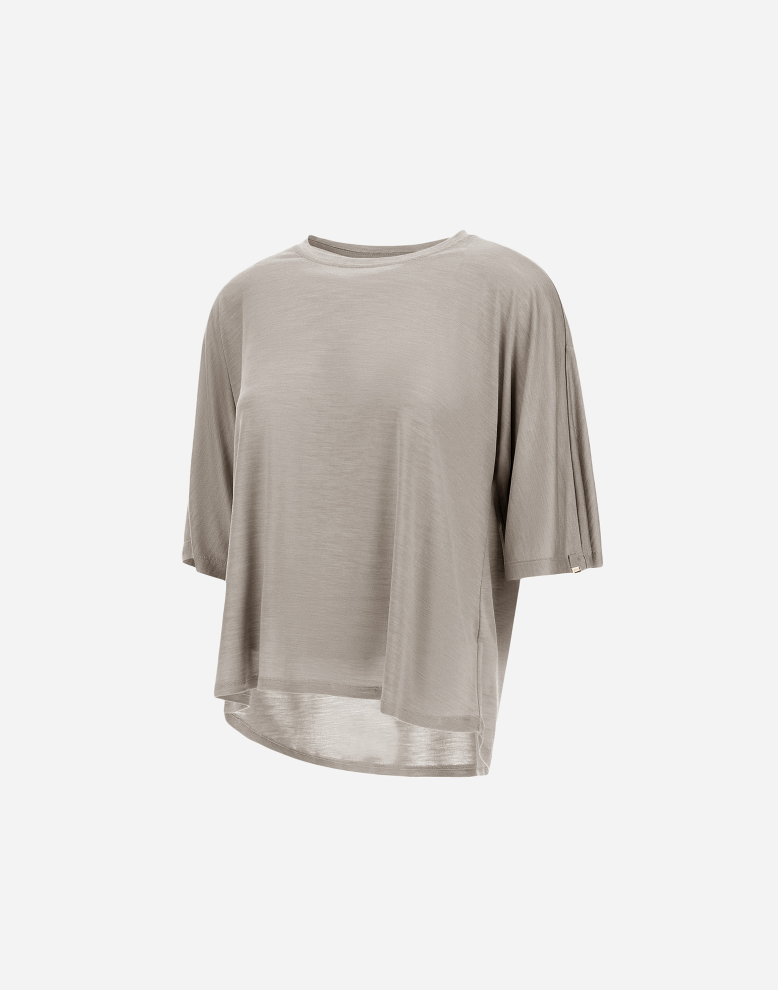 Herno T-shirt In Light Silk & Wool In Chantilly