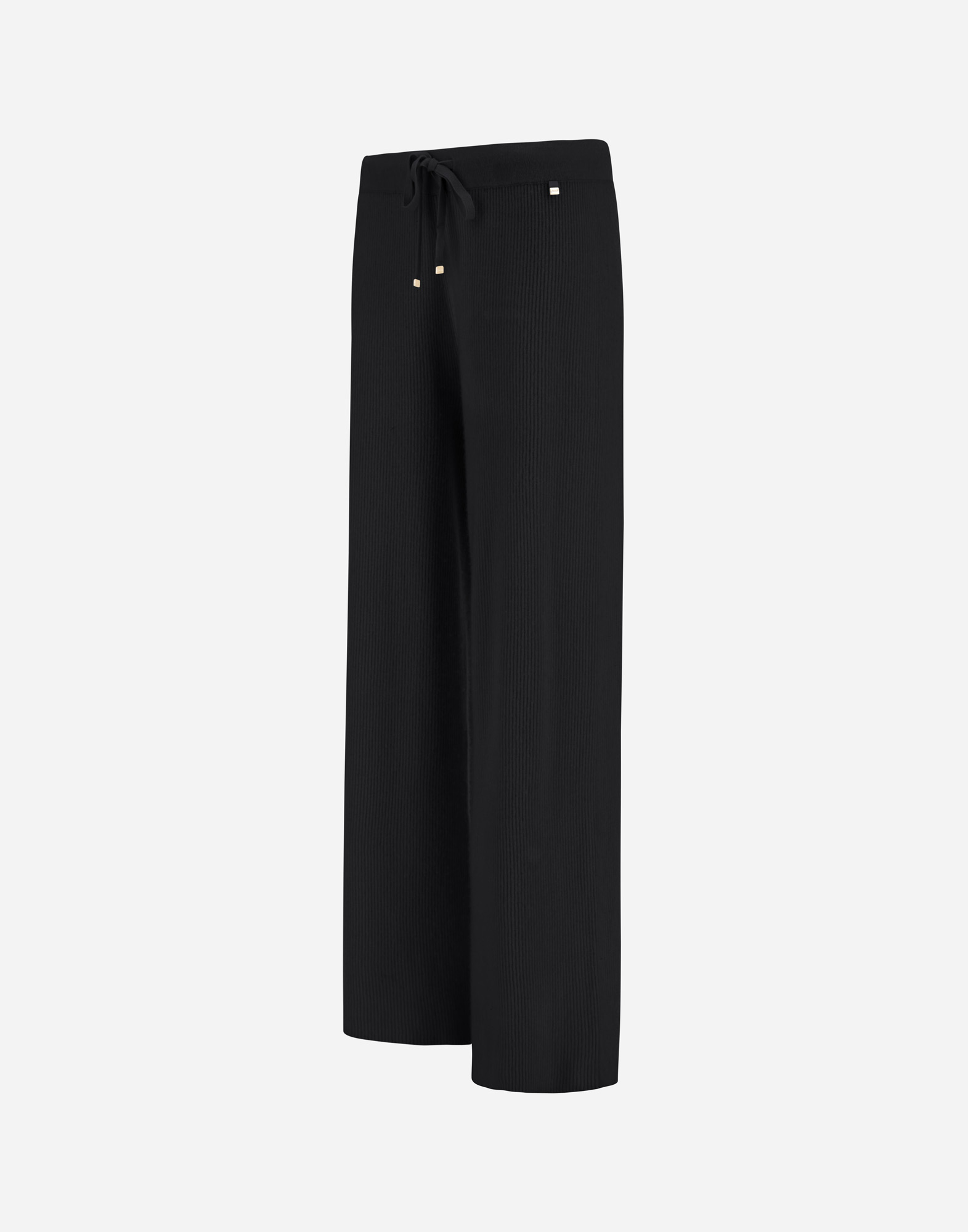 Herno Trousers In Ribbed Wool Cashmere In Black
