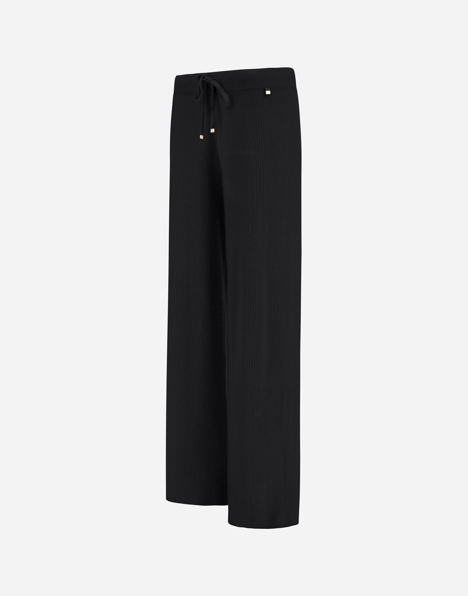 Herno Trousers In Ribbed Wool Cashmere In Black