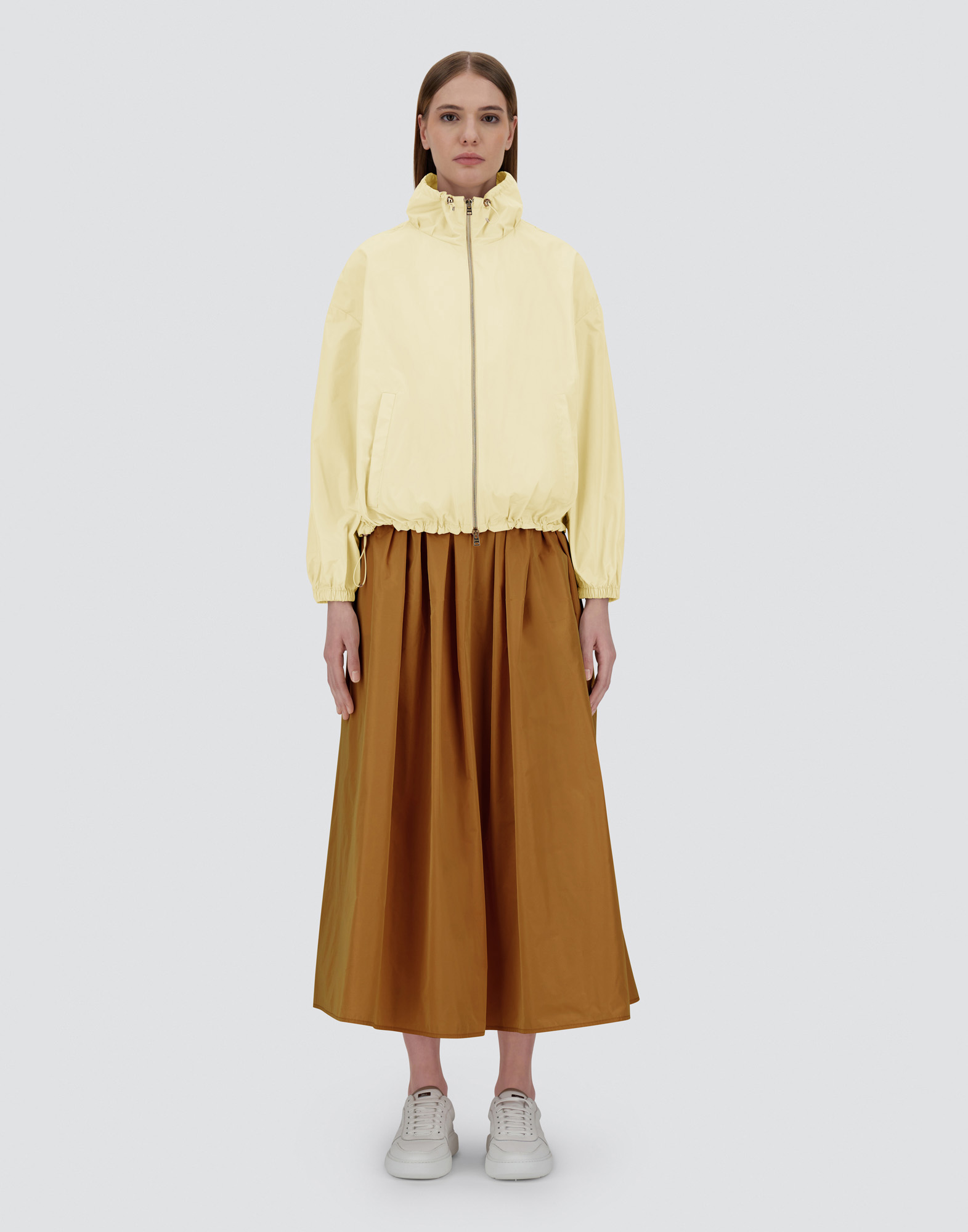 Herno New Techno Taffeta Jacket In Ivory