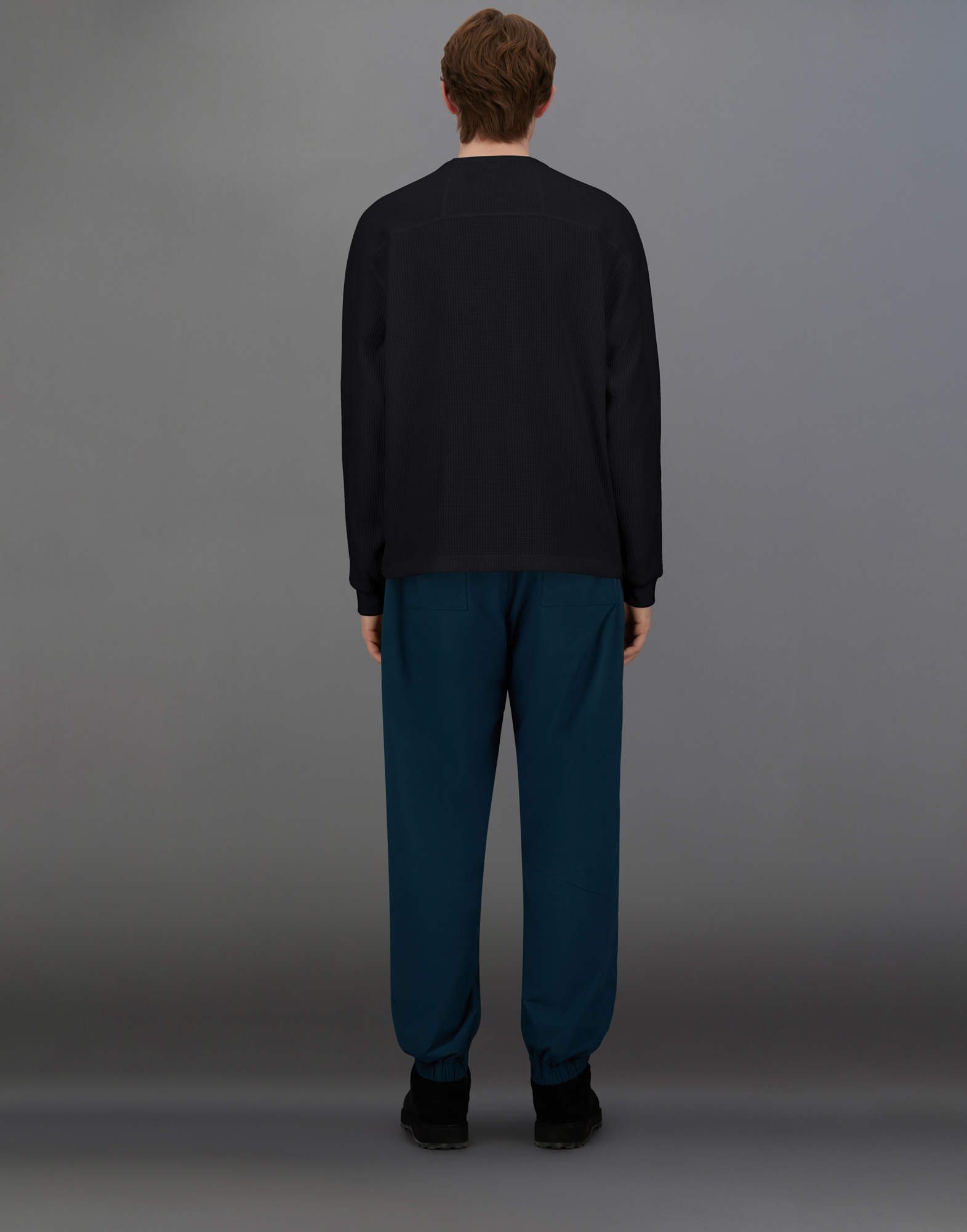 Herno Laminar Waffle Jersey Sweatshirt In Black