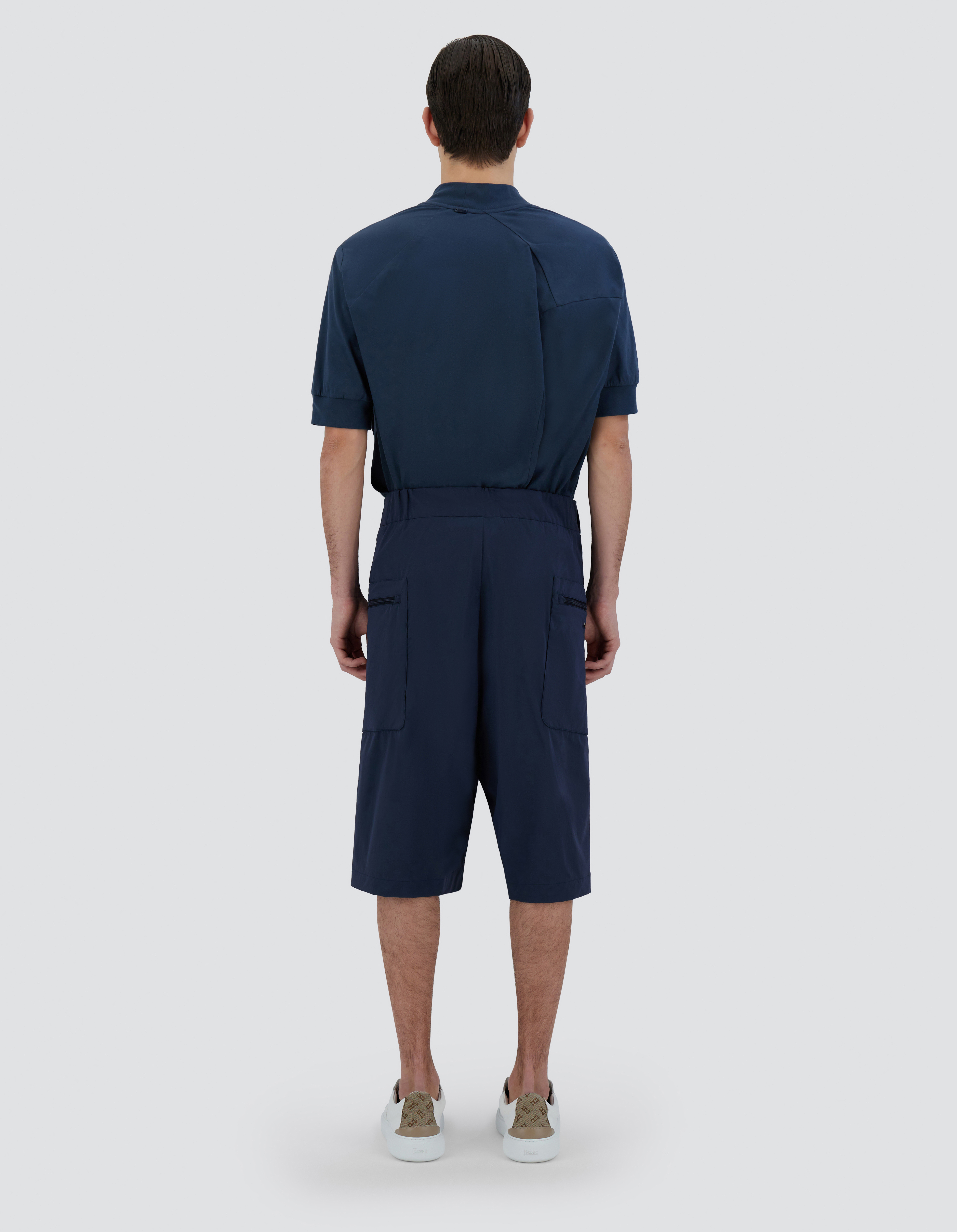 Herno Globe Cropped Trousers In Eco Everyday In Blue