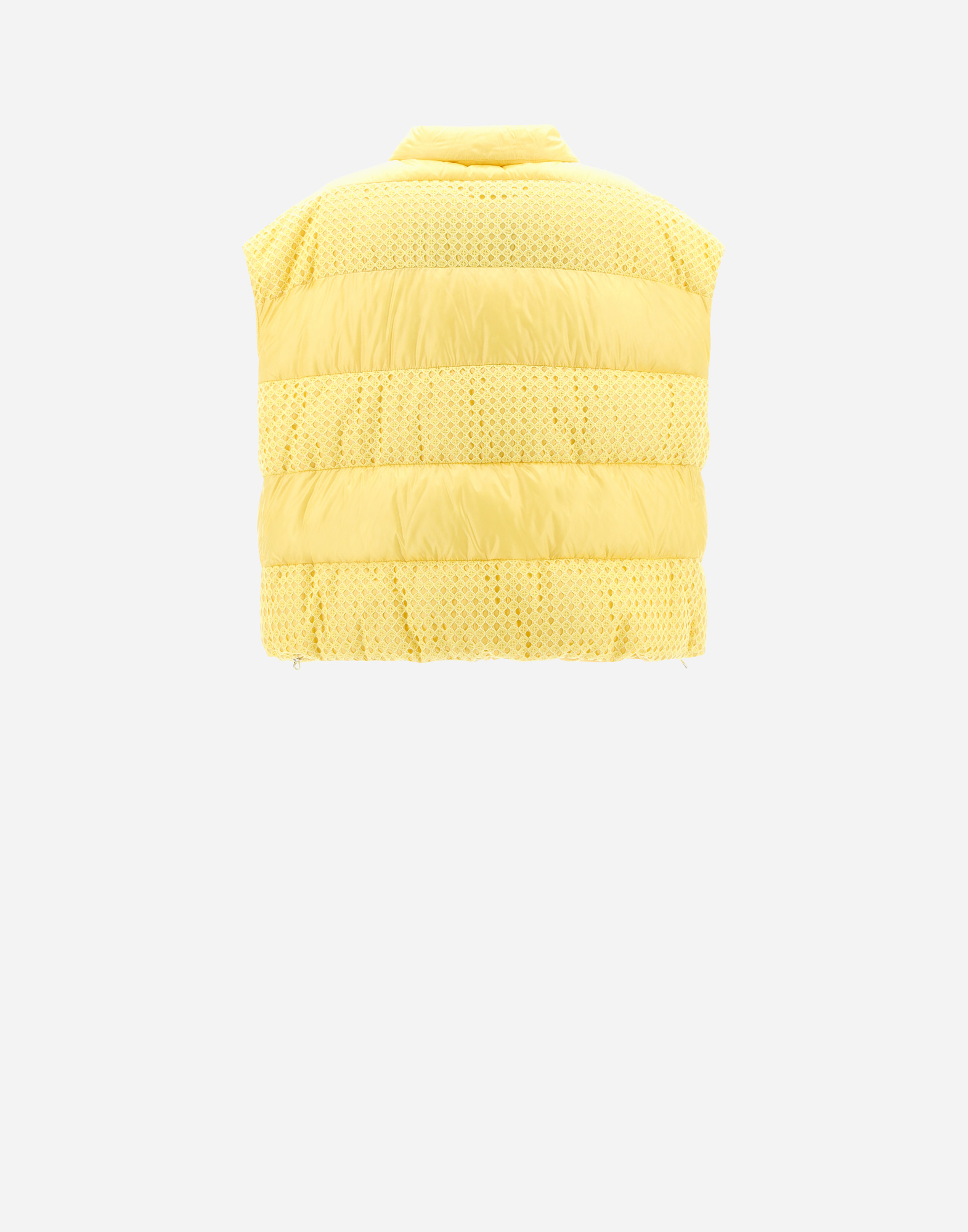 Herno Sleeveless Nylon Ultralight And Spring Lace Jacket In Lemon Yellow